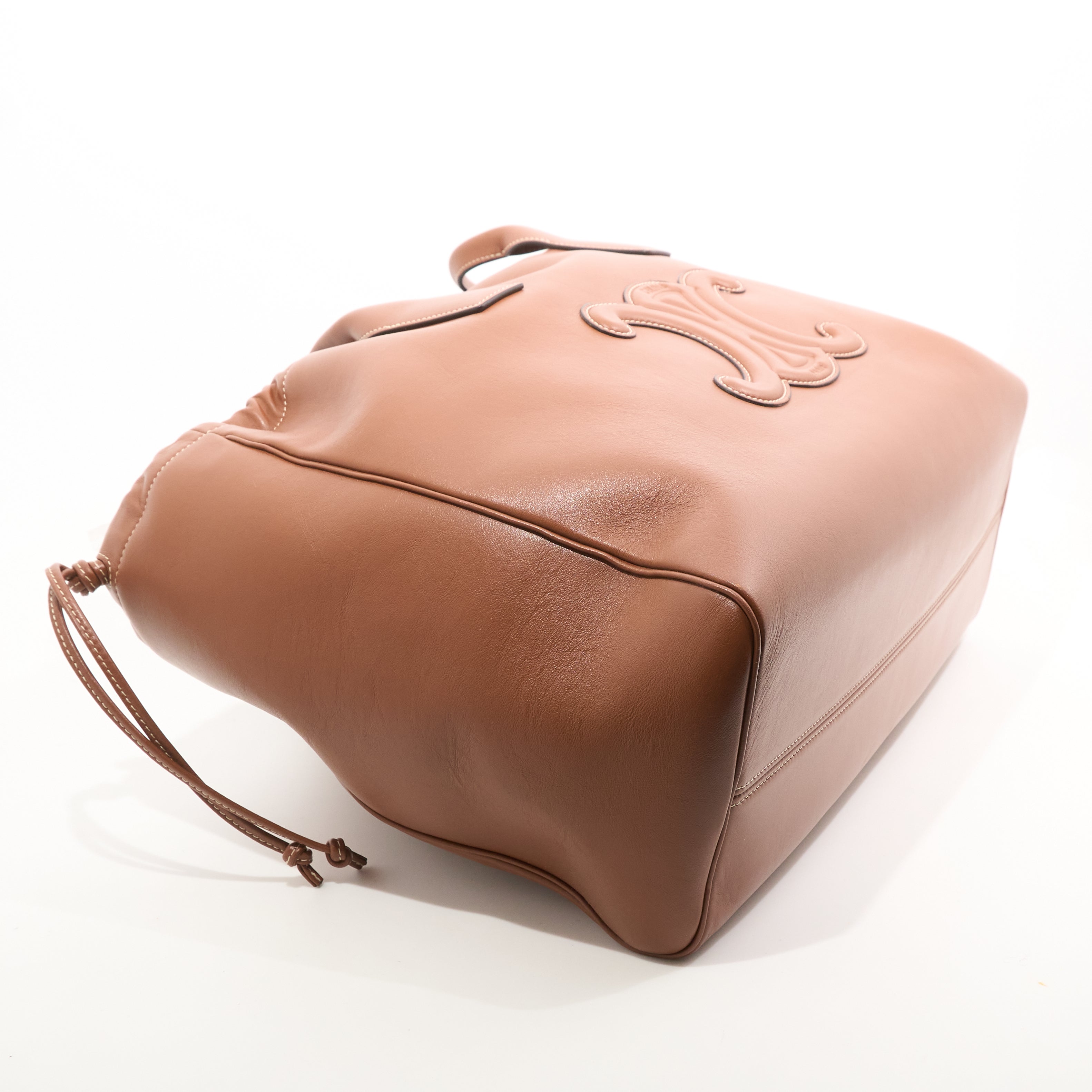 Celine Large Cabas Drawstring Tan Tote Bag