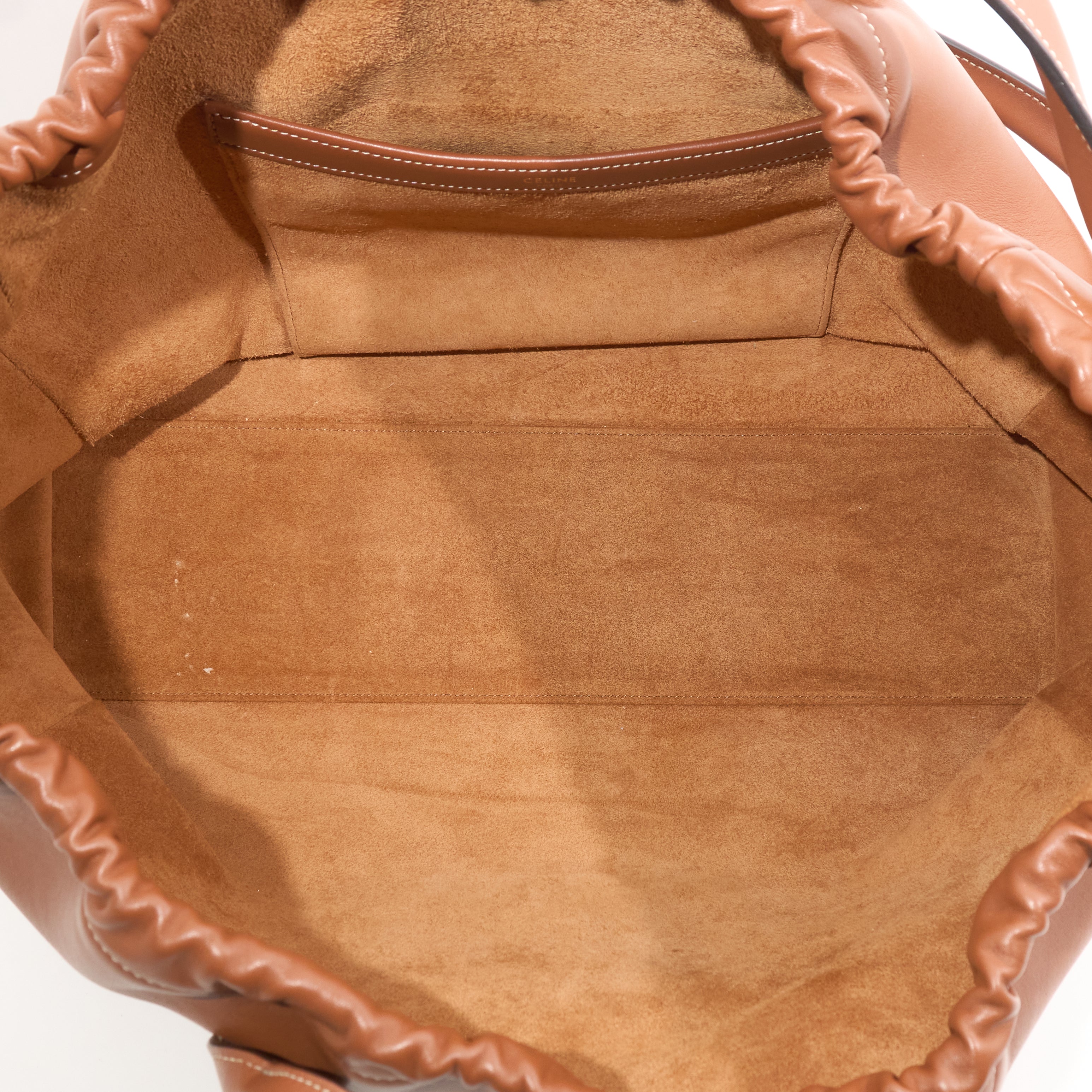 Celine Large Cabas Drawstring Tan Tote Bag