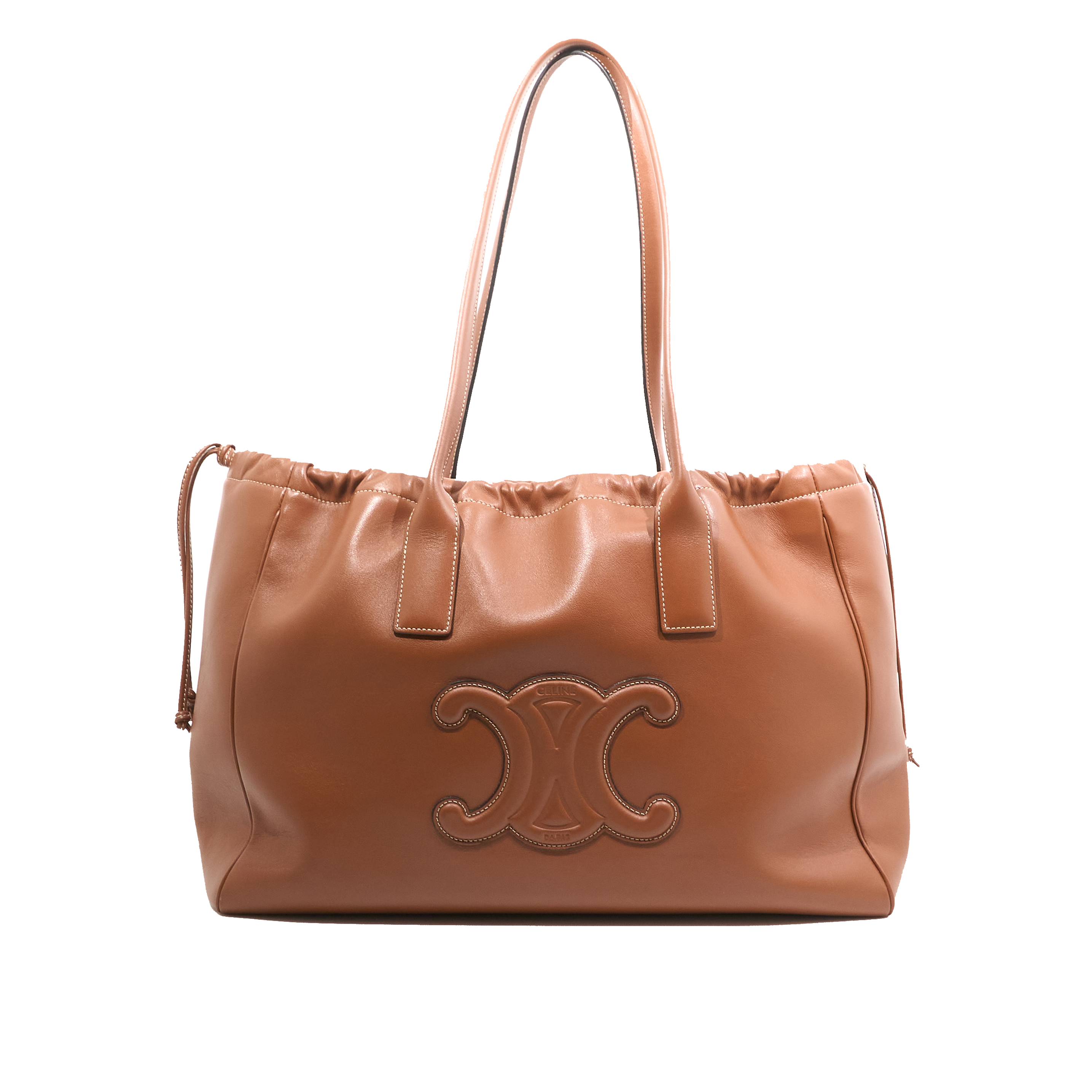 Celine Large Cabas Drawstring Tan Tote Bag