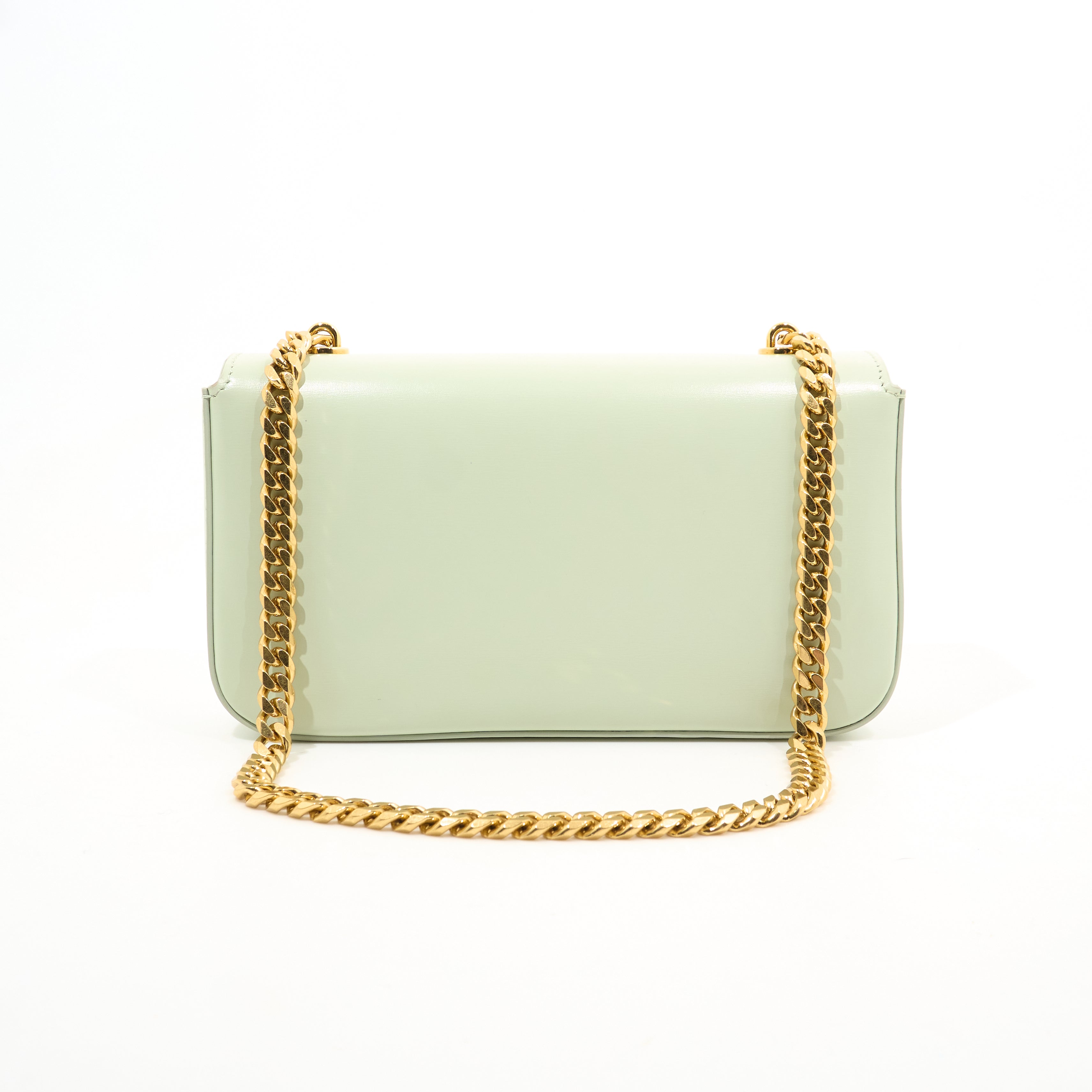 Celine Calfskin Triomphe Chain Shoulder Bag Jade