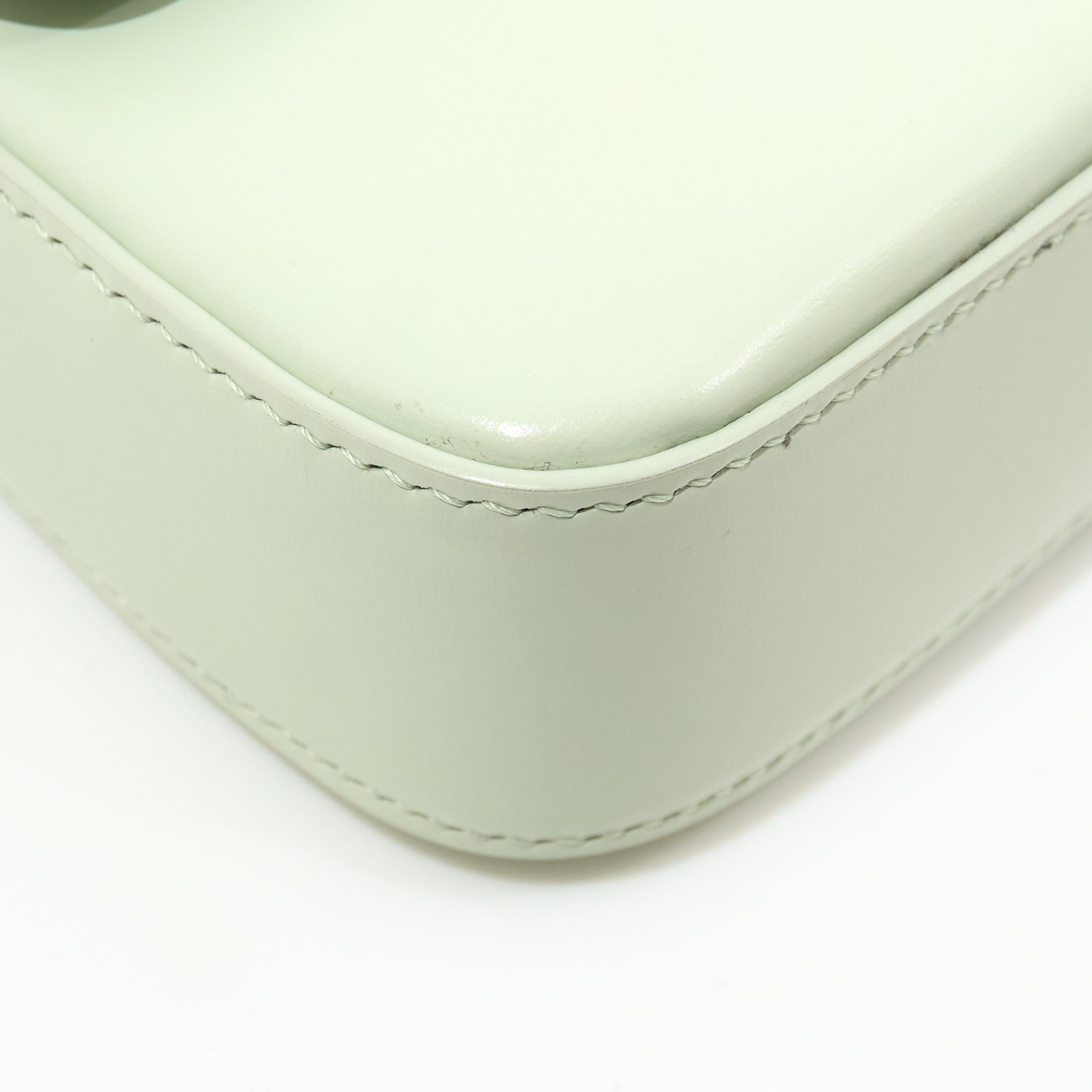 Celine Calfskin Triomphe Chain Shoulder Bag Jade