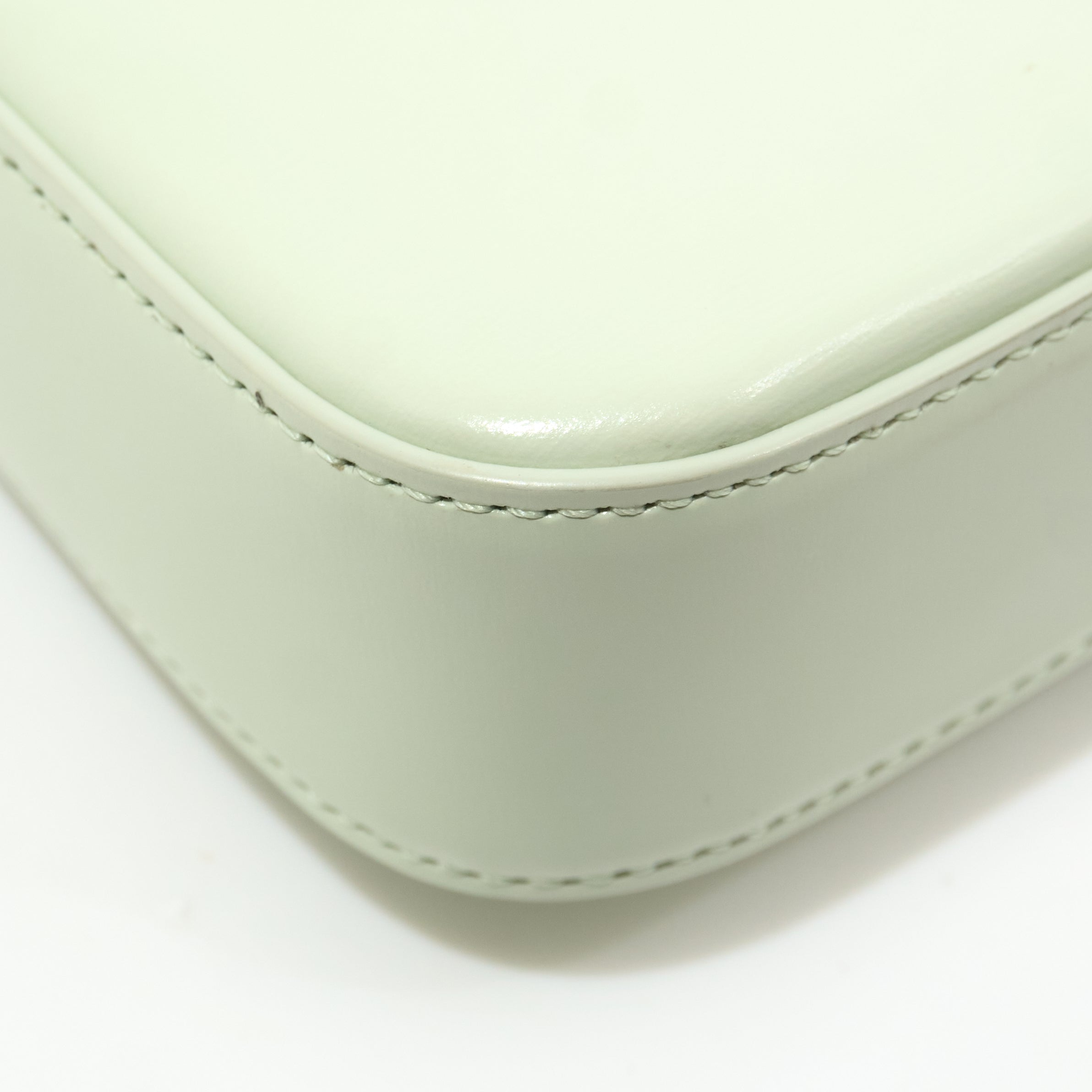 Celine Calfskin Triomphe Chain Shoulder Bag Jade