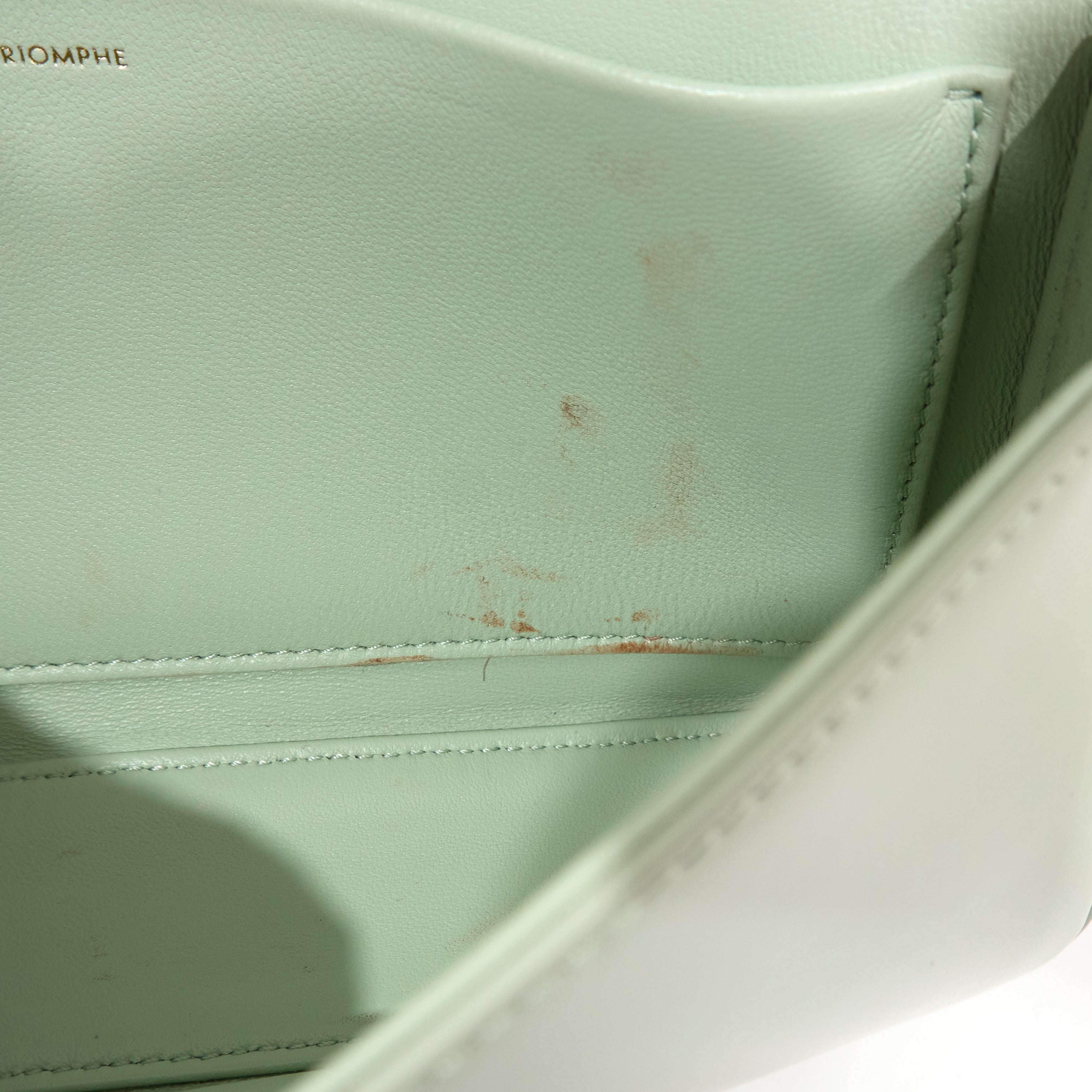 Celine Calfskin Triomphe Chain Shoulder Bag Jade