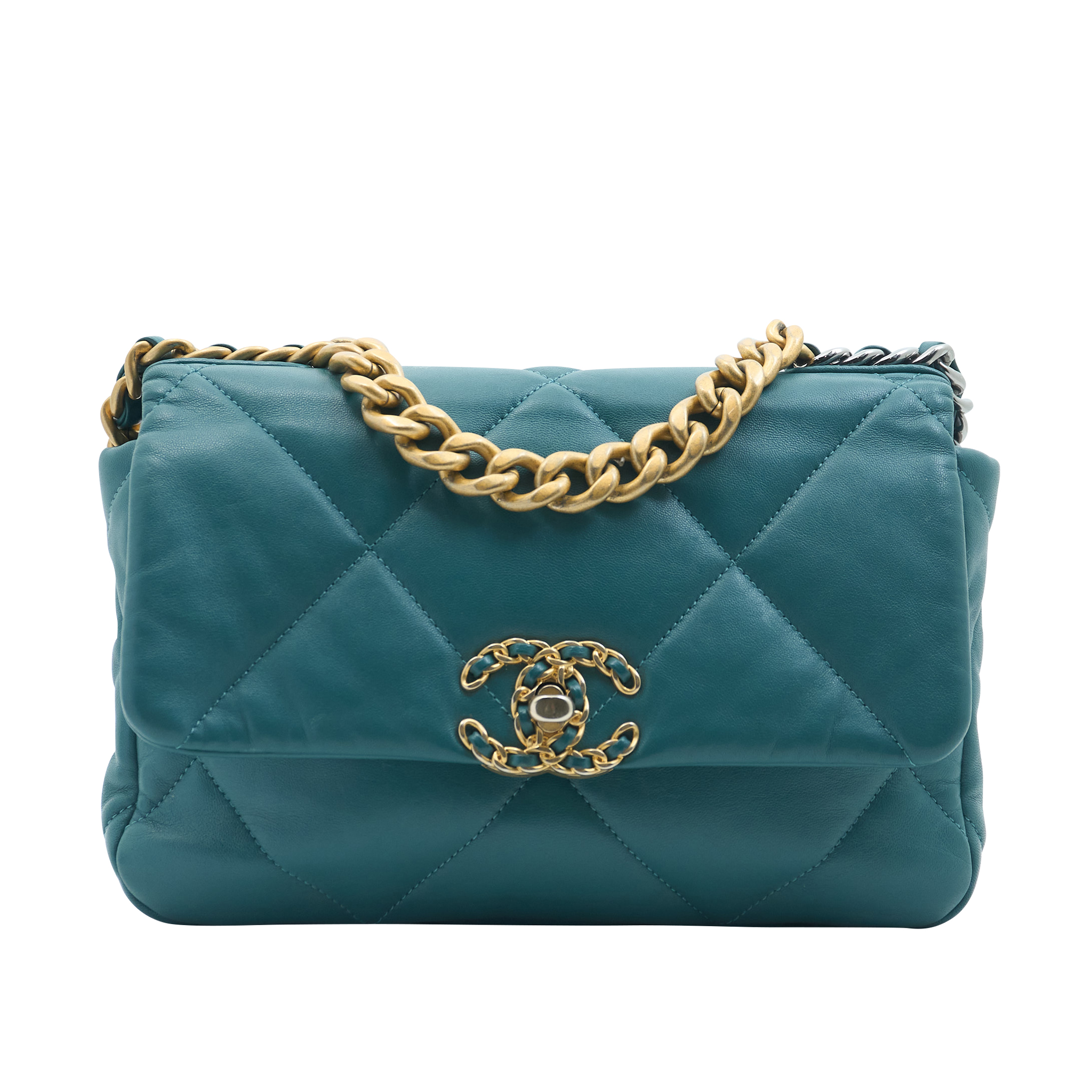 Chanel 19 Small Emerald Green Lambskin Bag