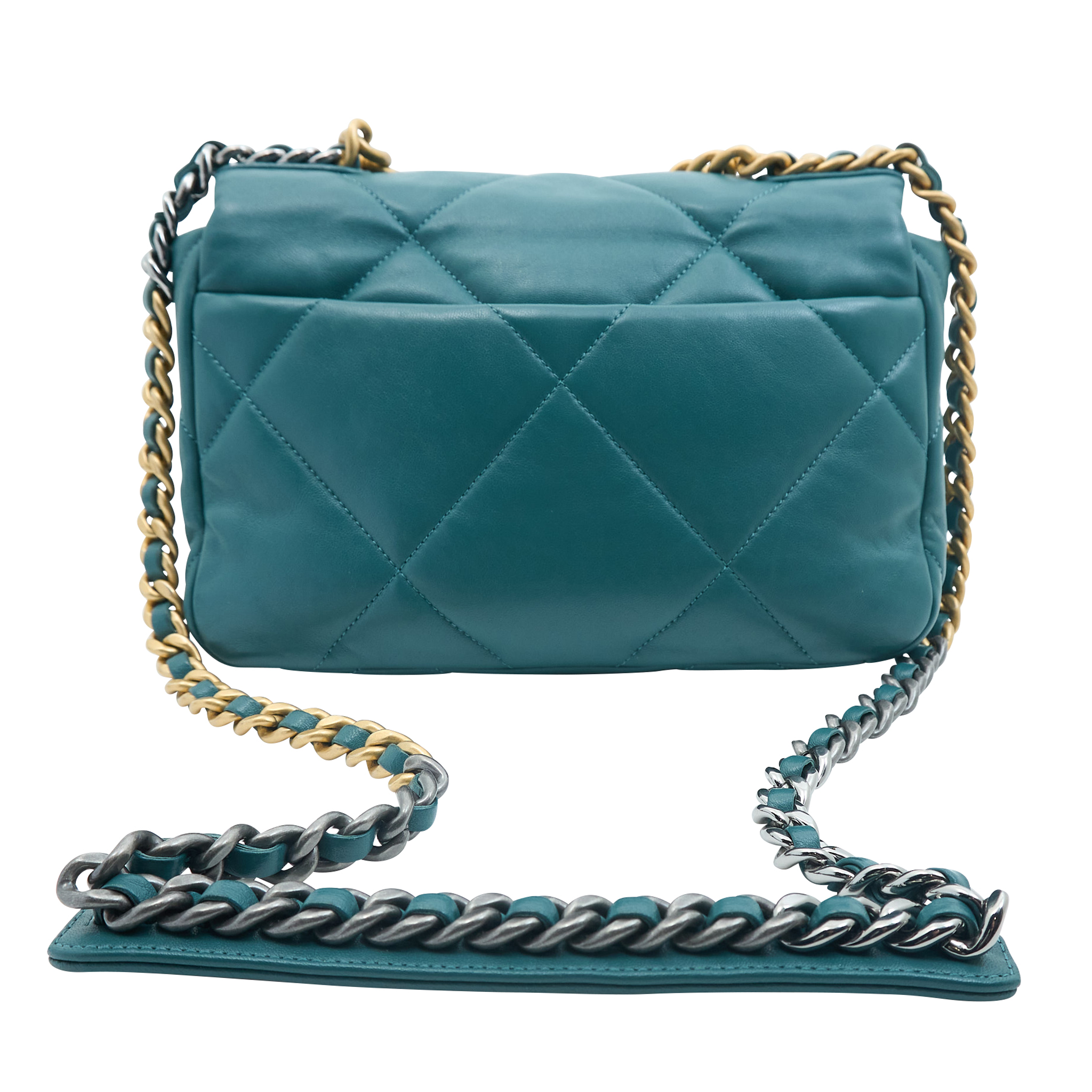 Chanel 19 Small Emerald Green Lambskin Bag