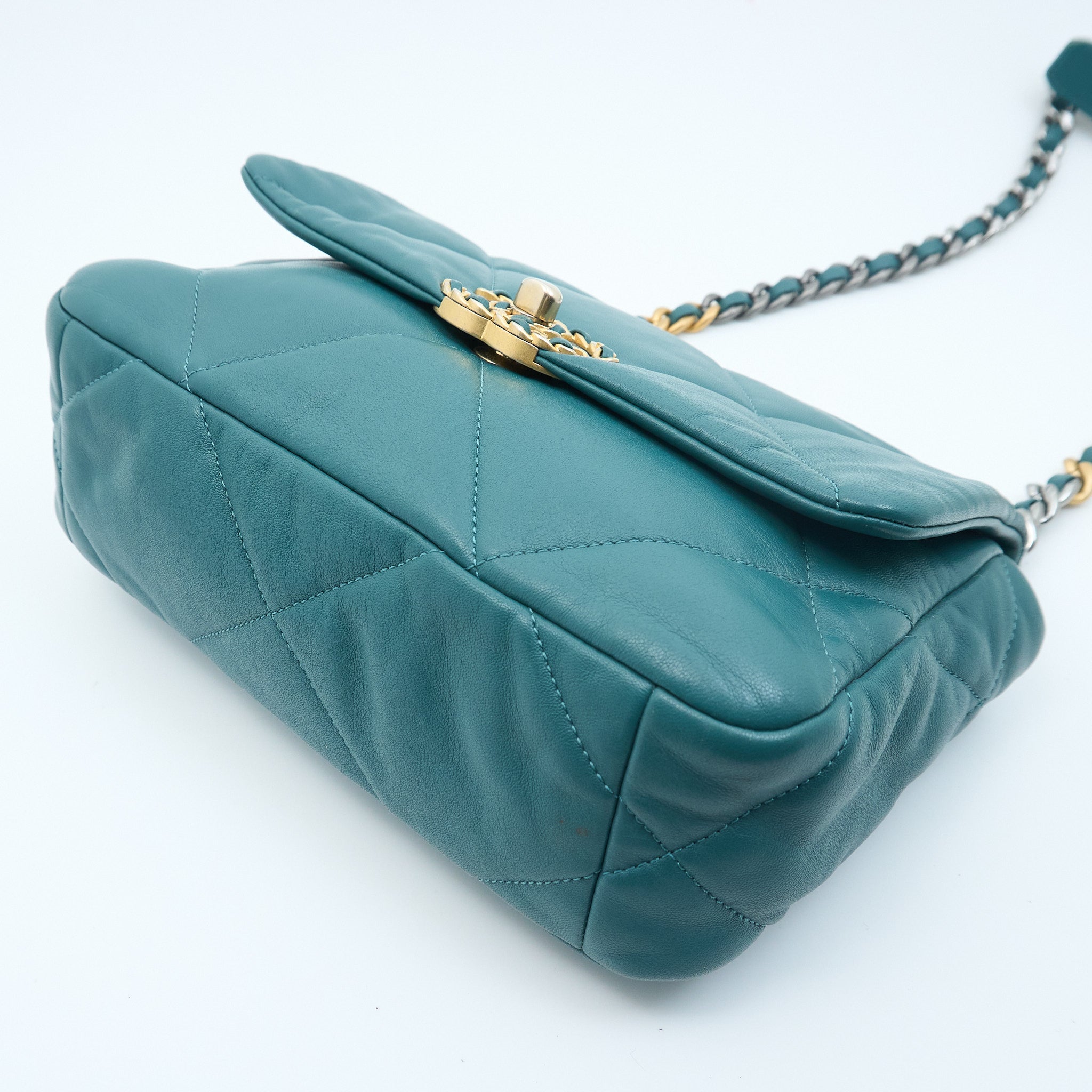 Chanel 19 Small Emerald Green Lambskin Bag