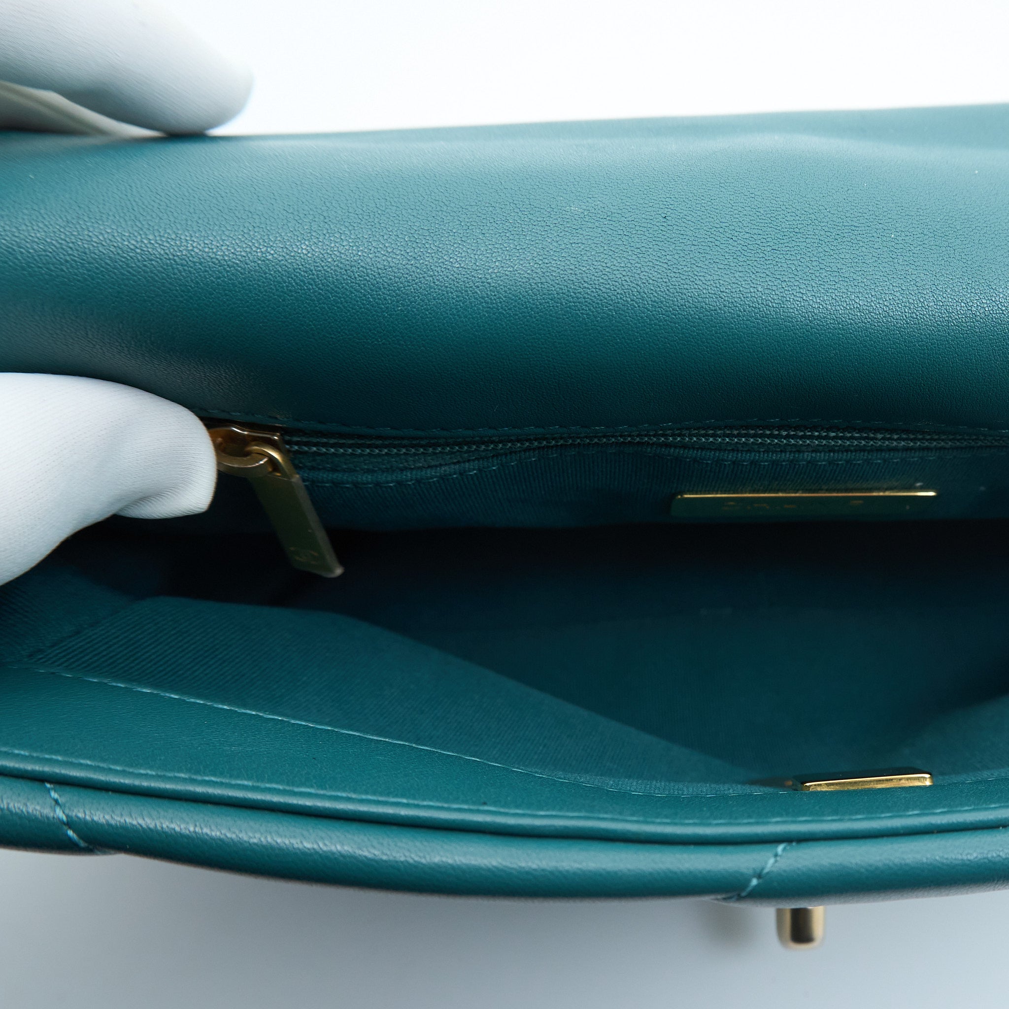 Chanel 19 Small Emerald Green Lambskin Bag