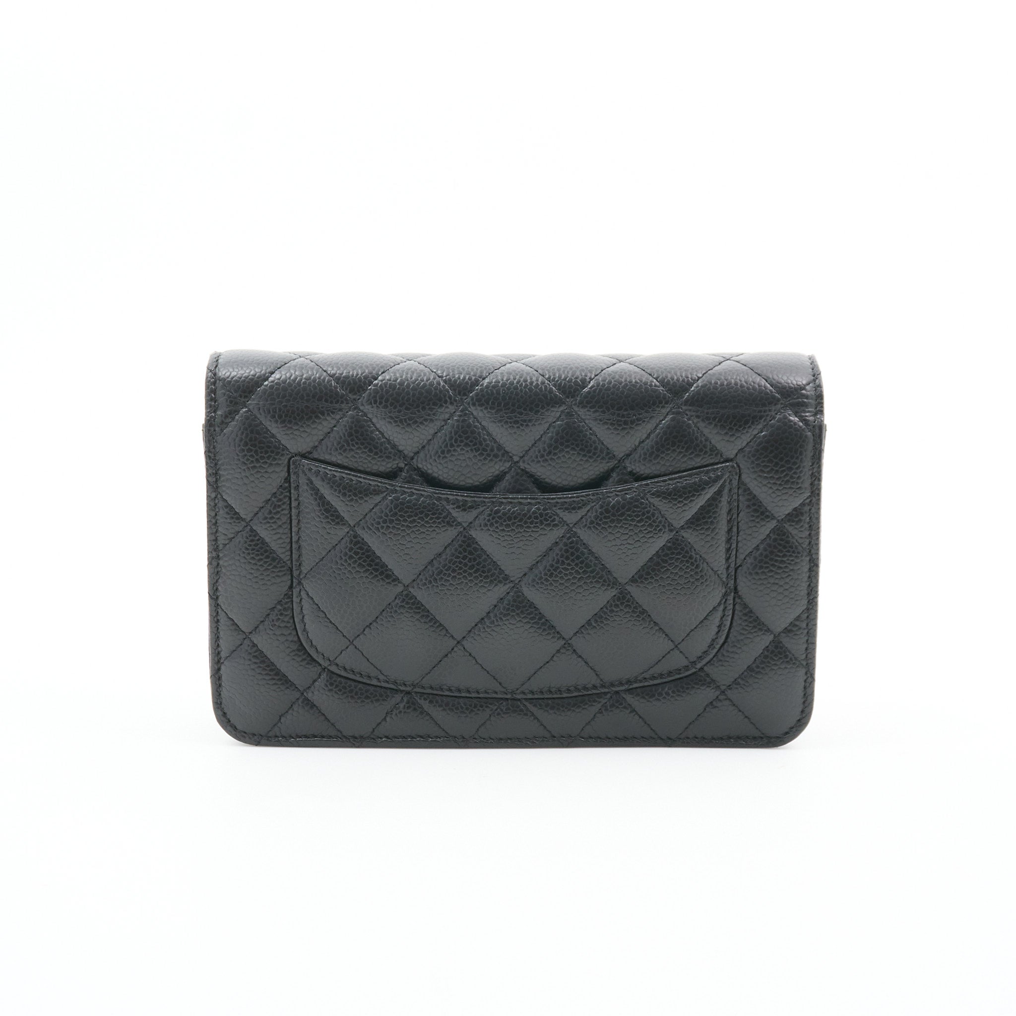 Chanel Black Caviar Wallet On Chain WOC GHW