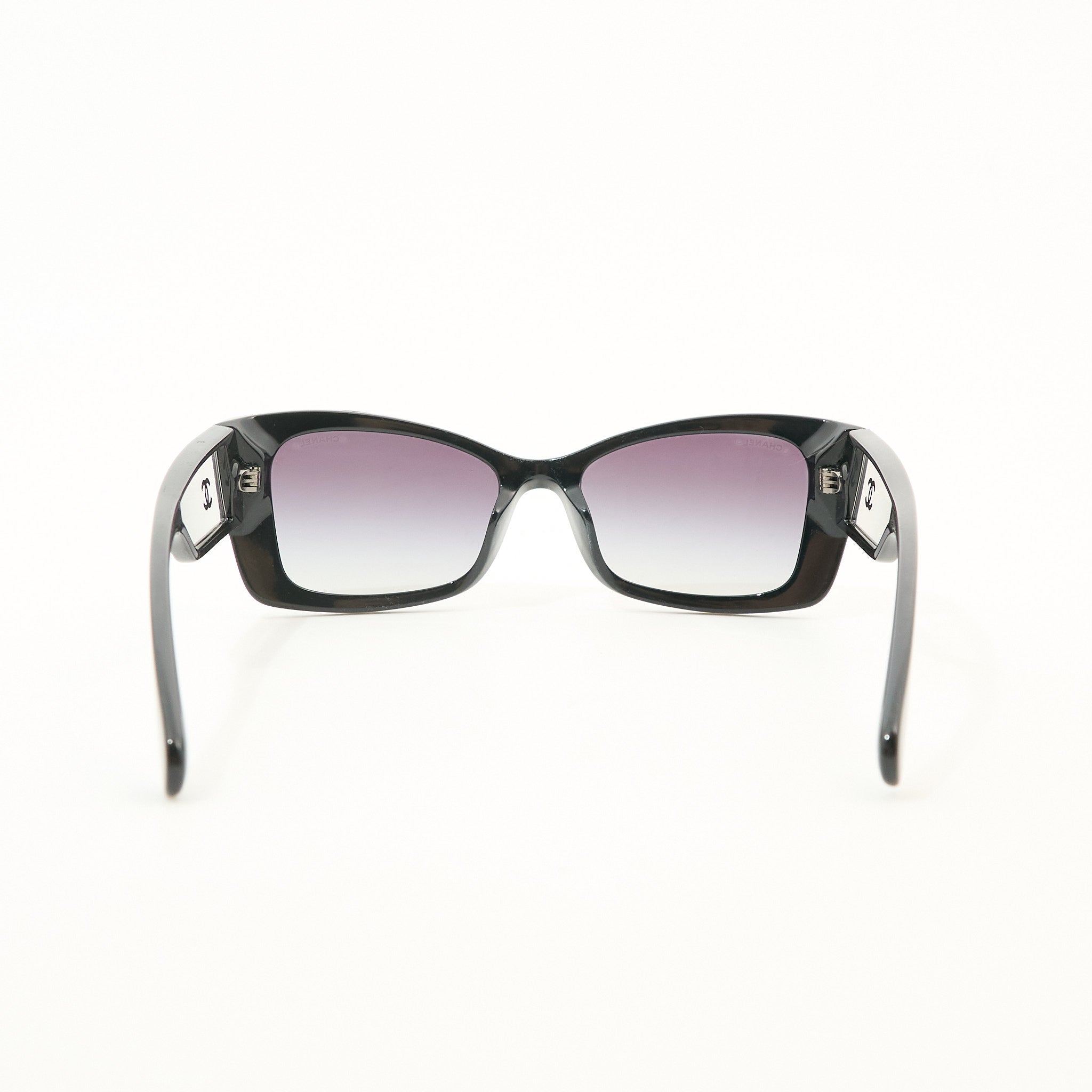 Chanel Wide Square Sunglasses Black