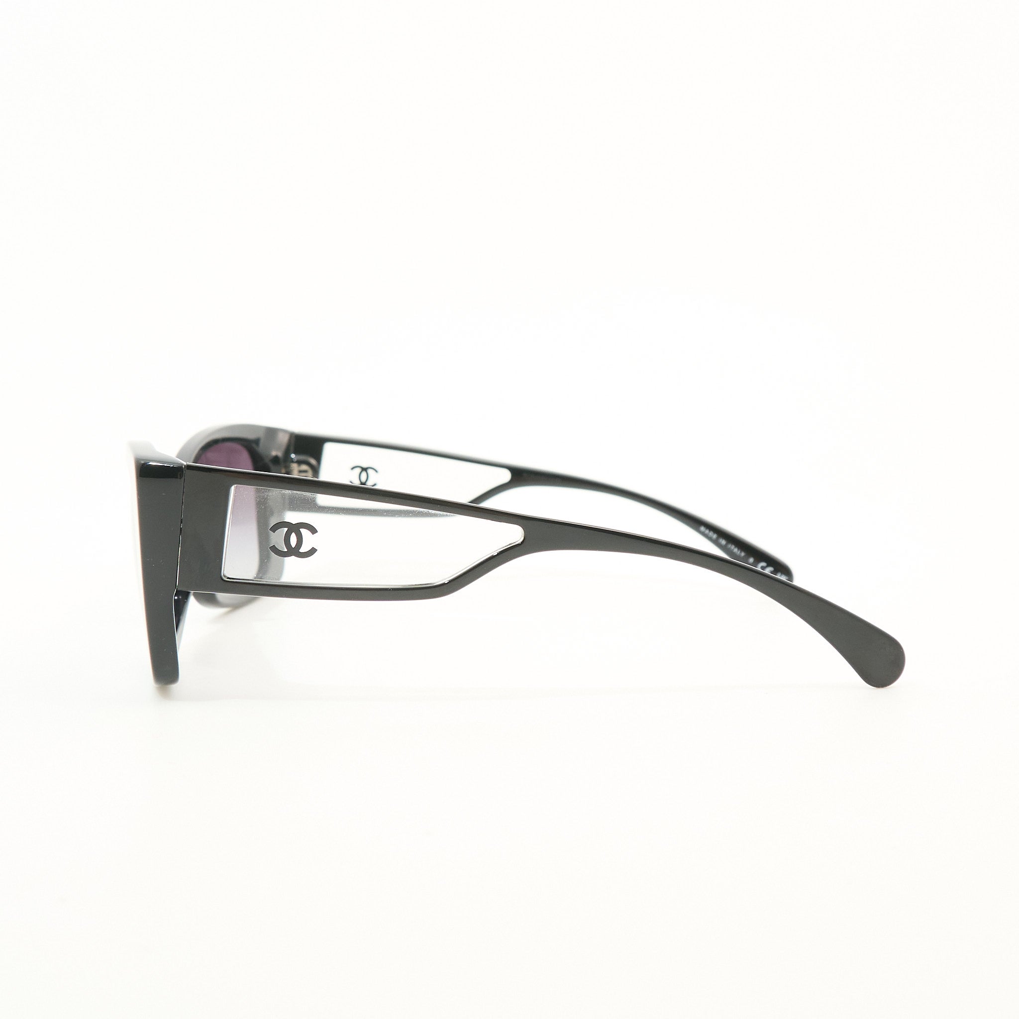 Chanel Wide Square Sunglasses Black