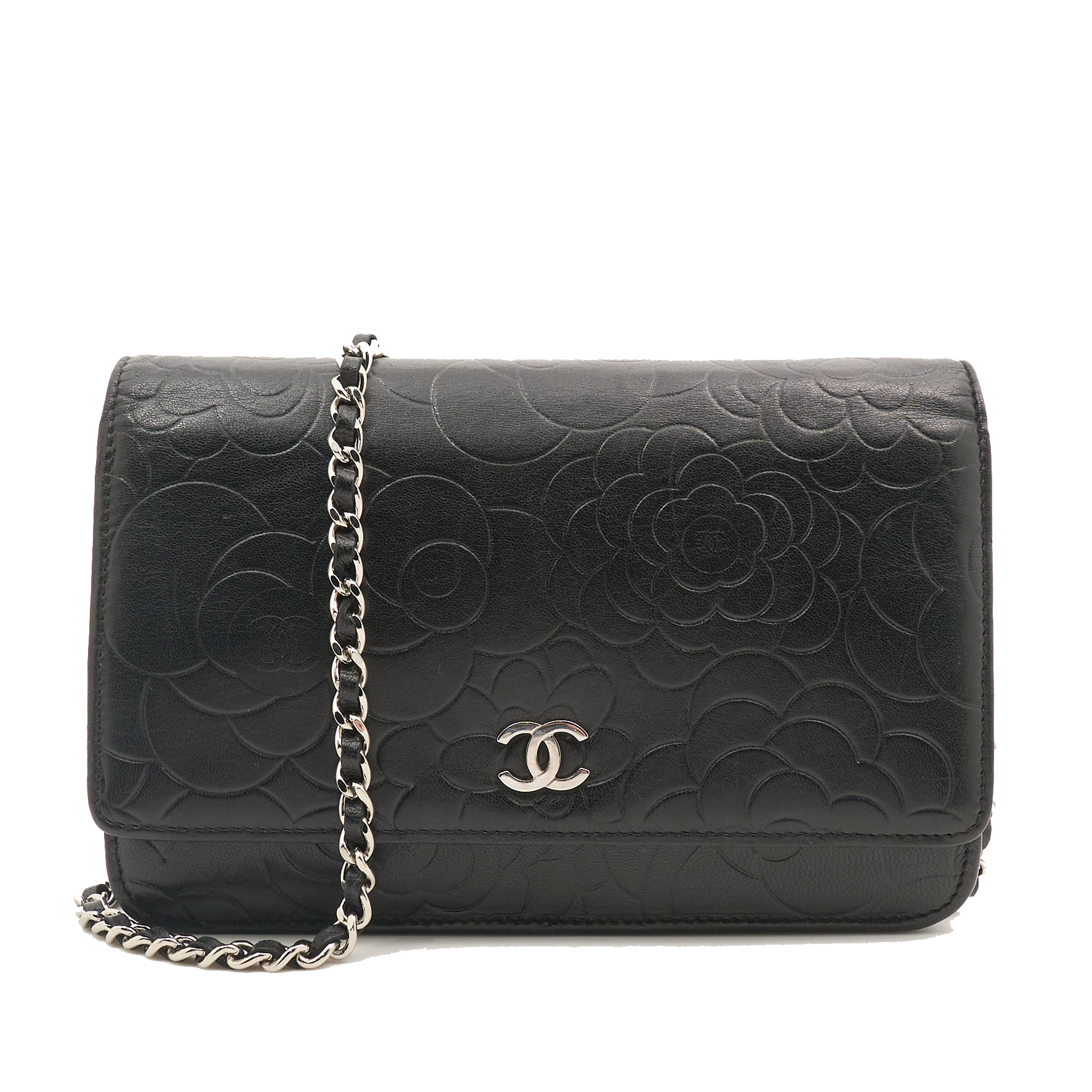 Chanel Camellia Black WOC SHW