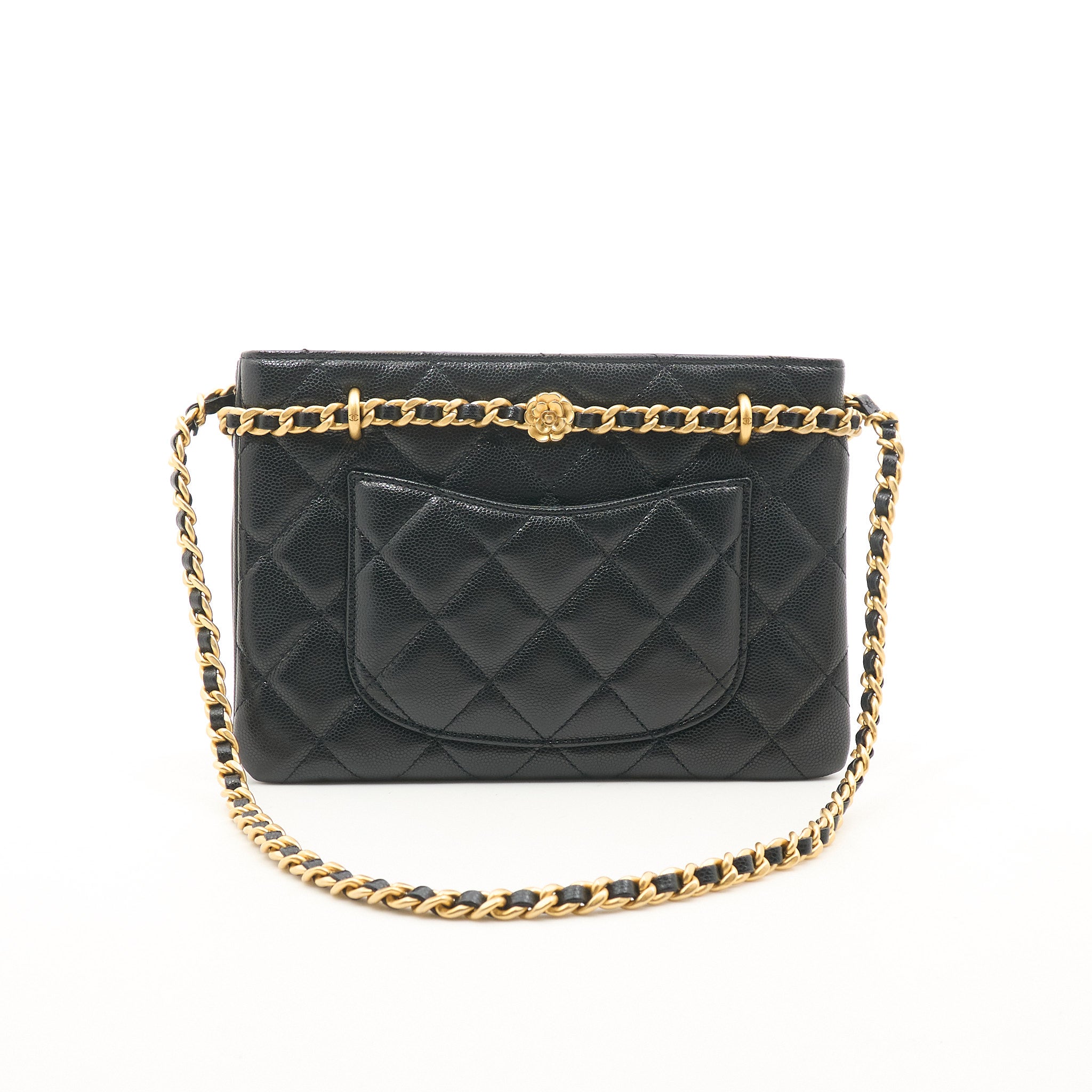 Chanel Camellia Shopping Bag Black Caviar GHW