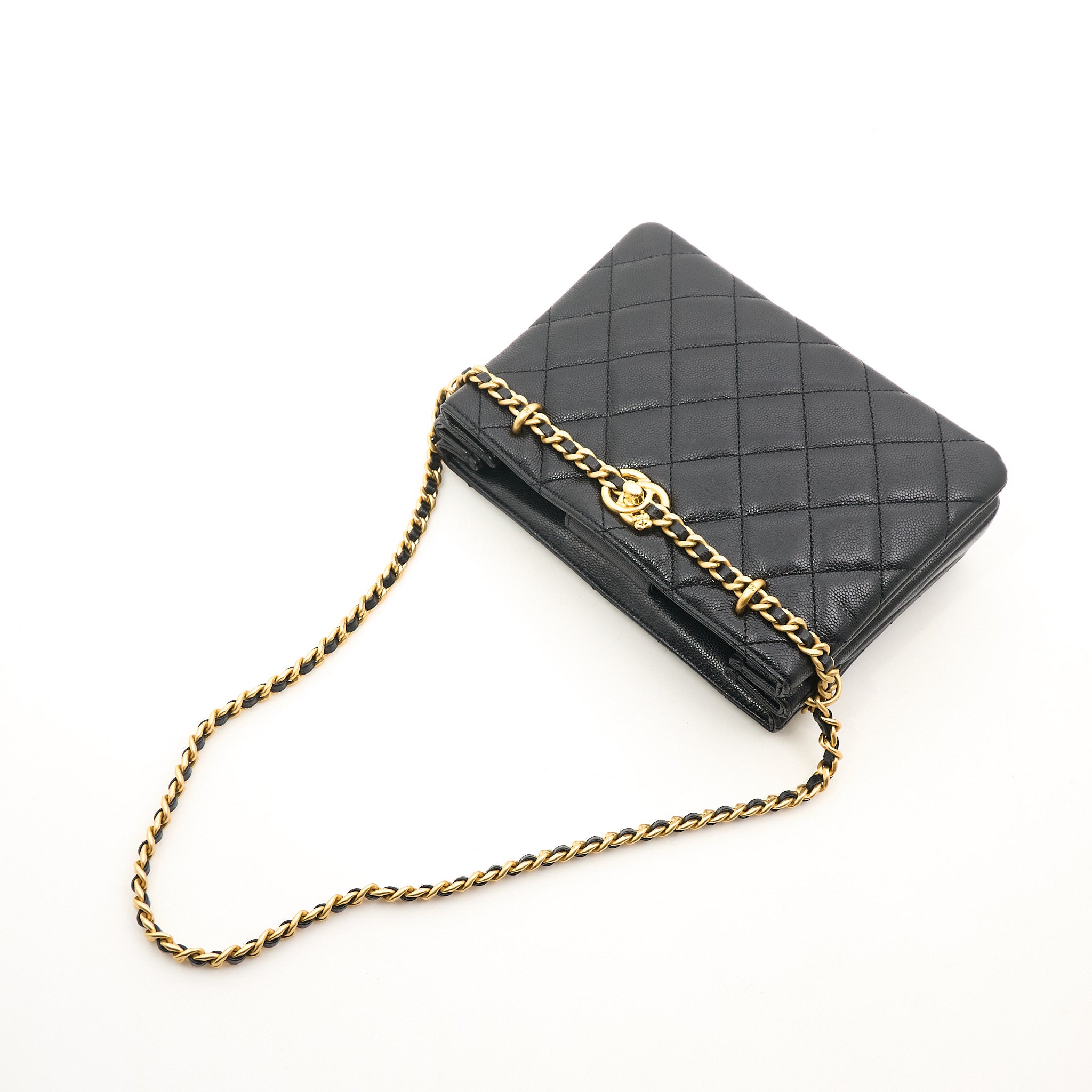 Chanel Camellia Shopping Bag Black Caviar GHW