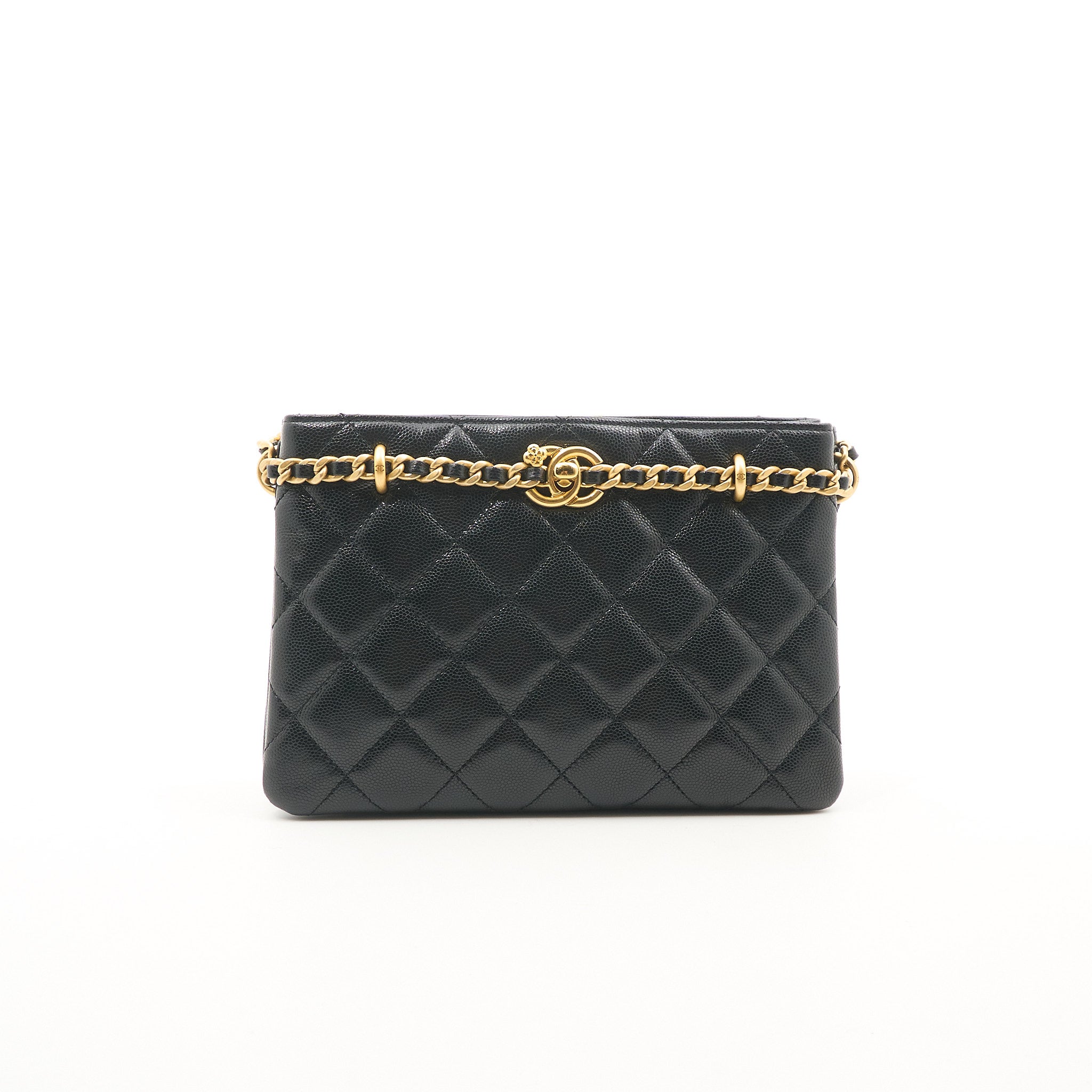 Chanel Camellia Shopping Bag Black Caviar GHW