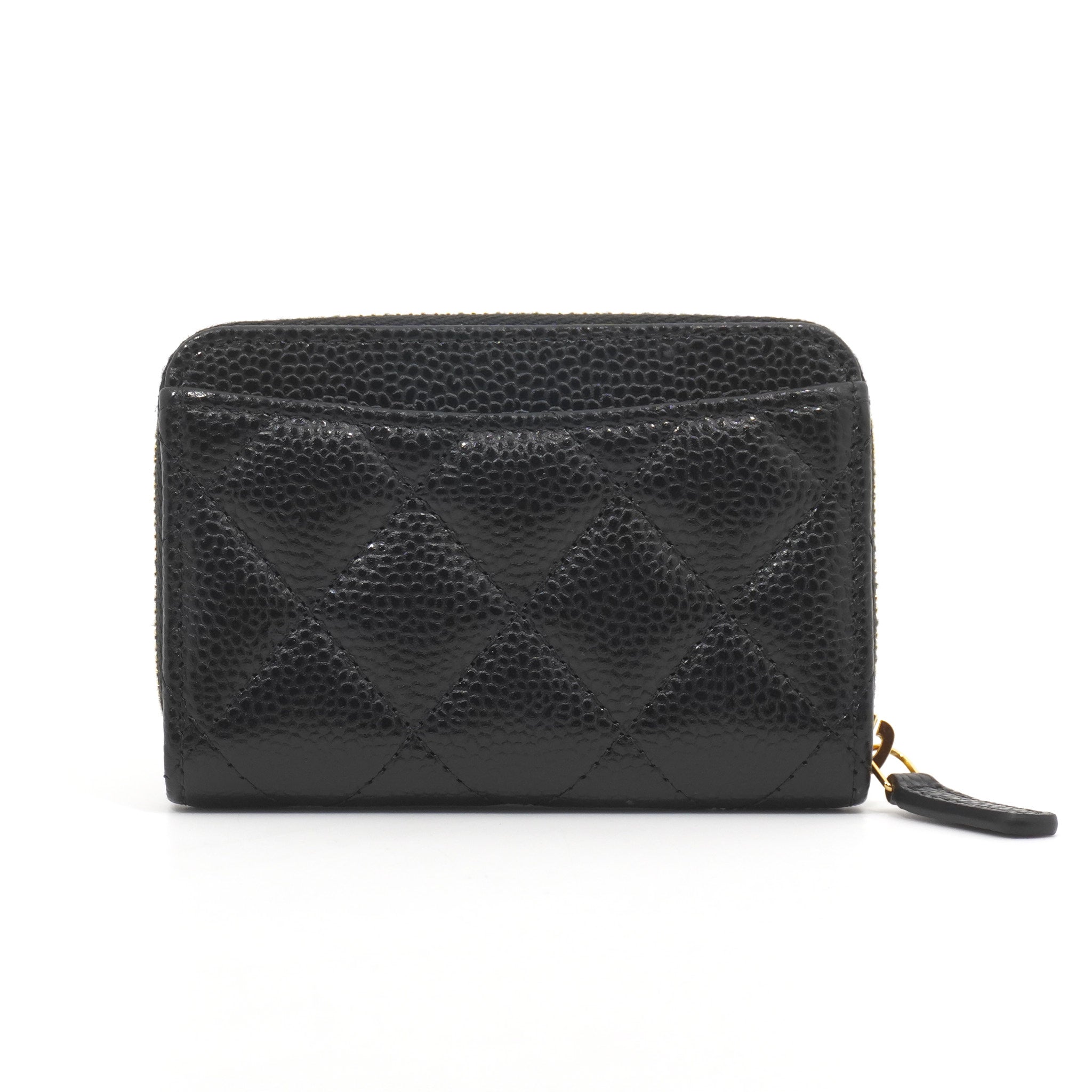 Chanel Zip Card Holder Caviar Black GHW