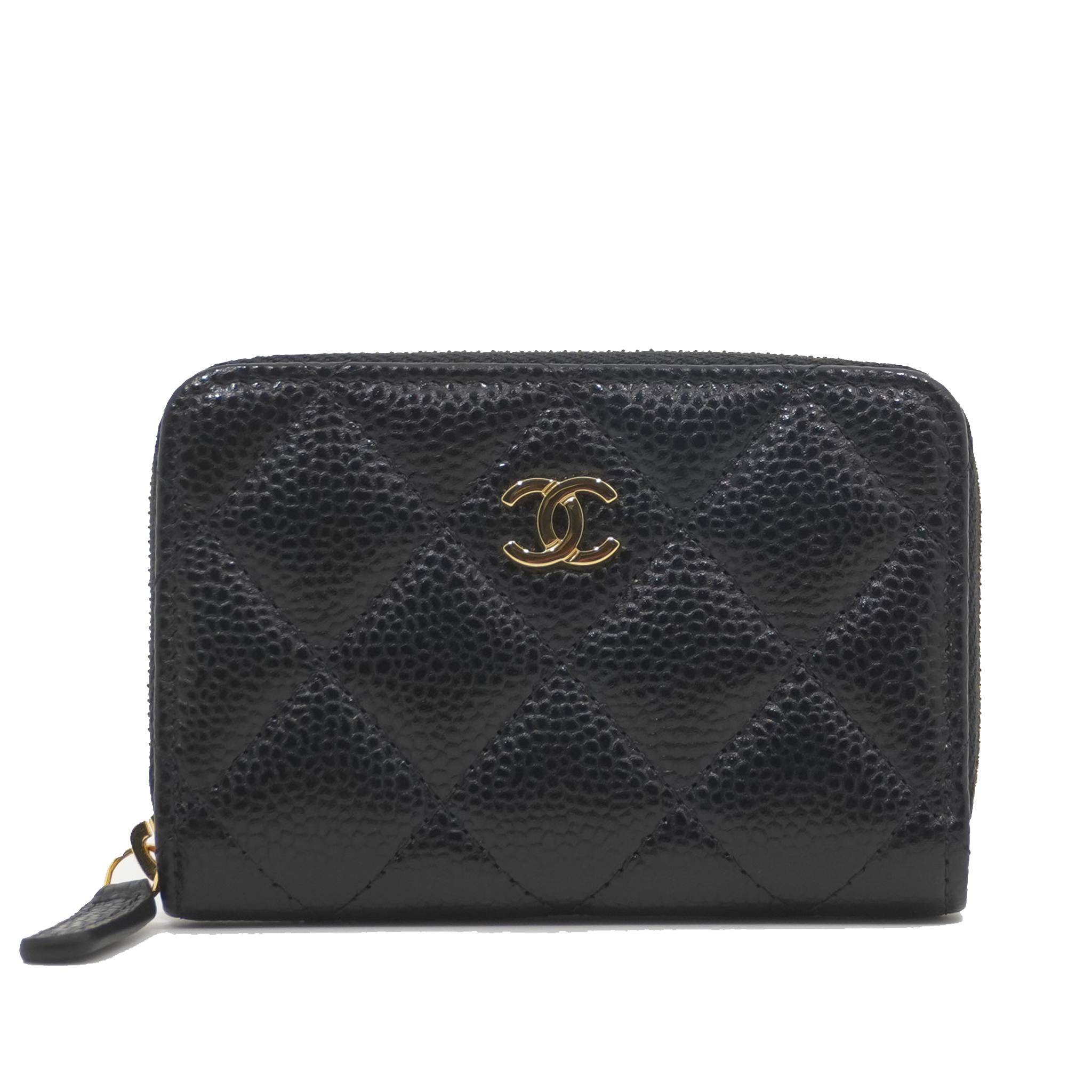 Chanel Zip Card Holder Caviar Black GHW