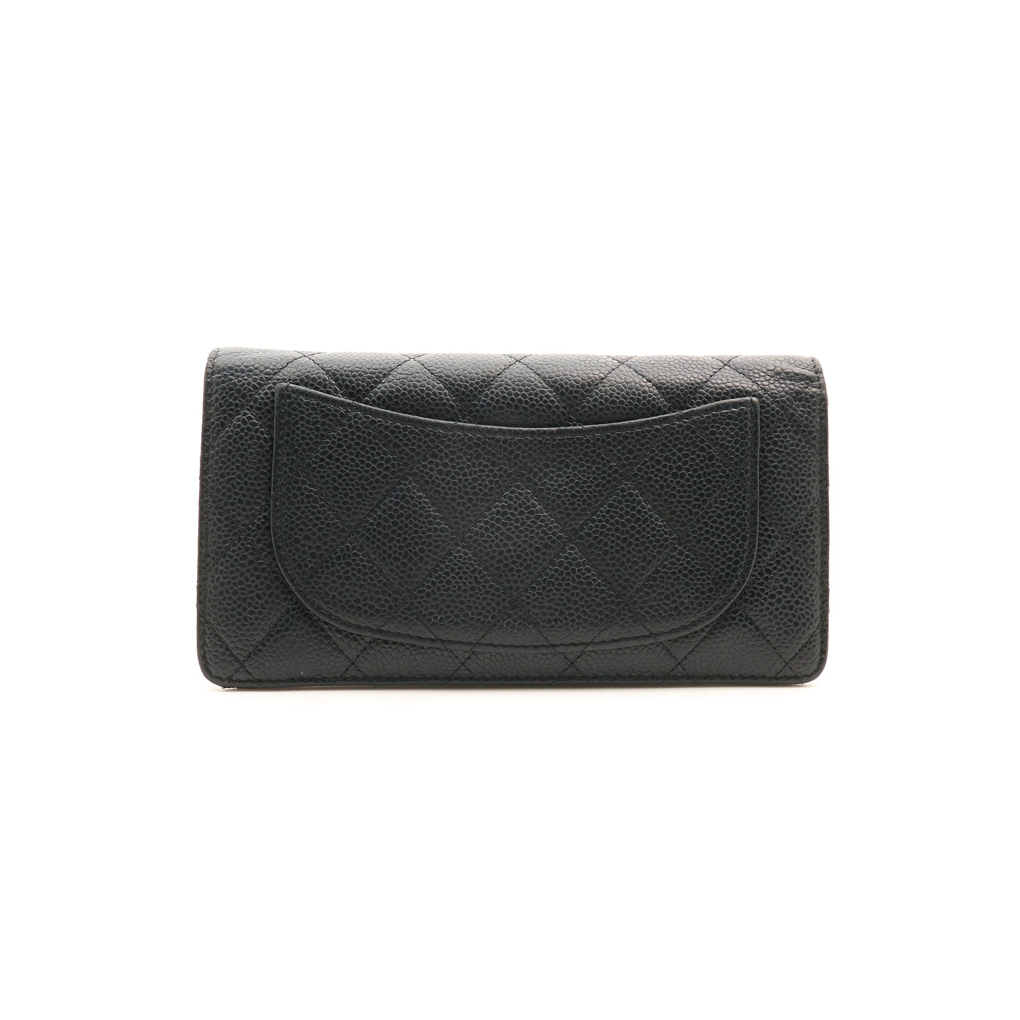 Chanel Caviar Black Long Wallet SHW