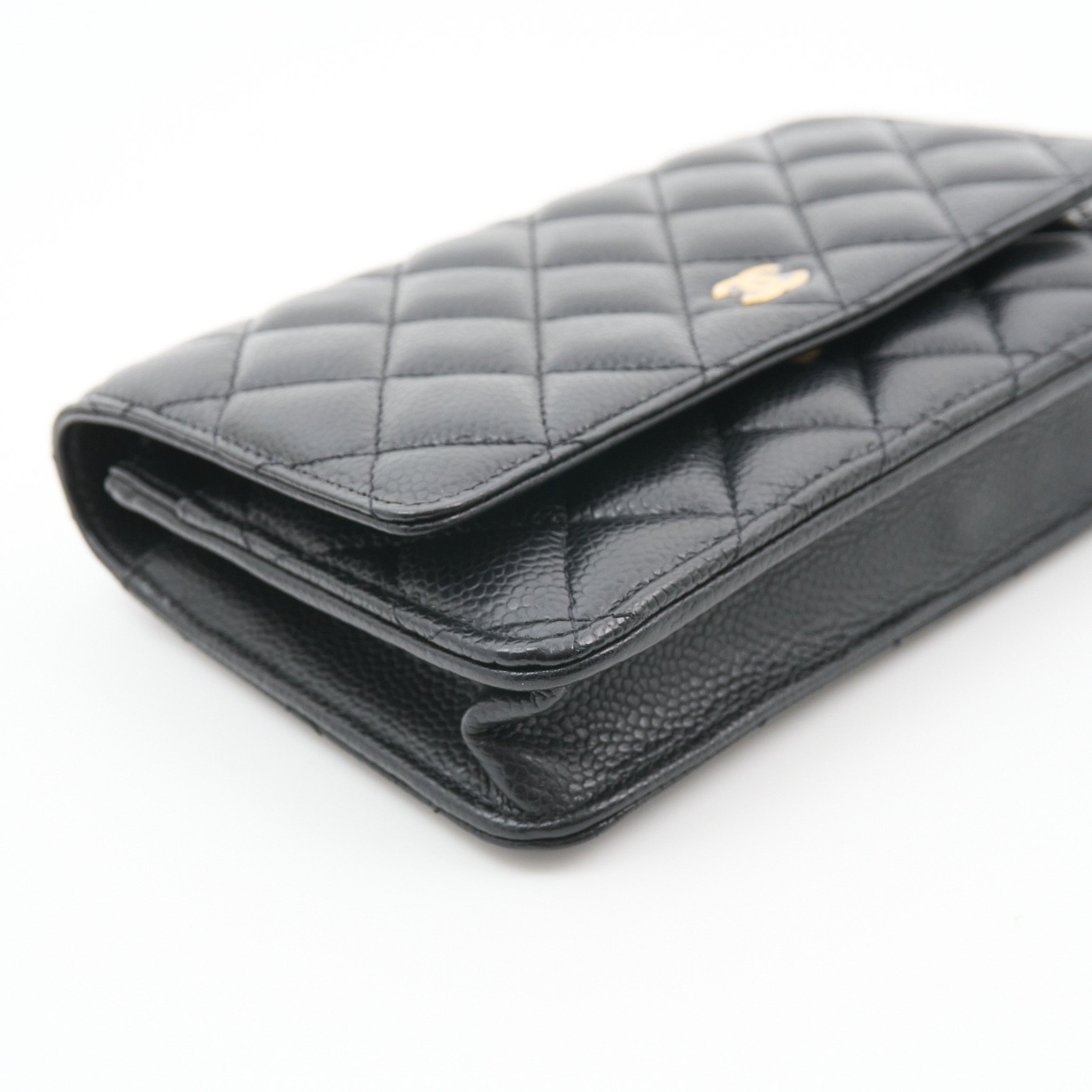 Chanel Caviar Black Wallet On Chain WOC GHW