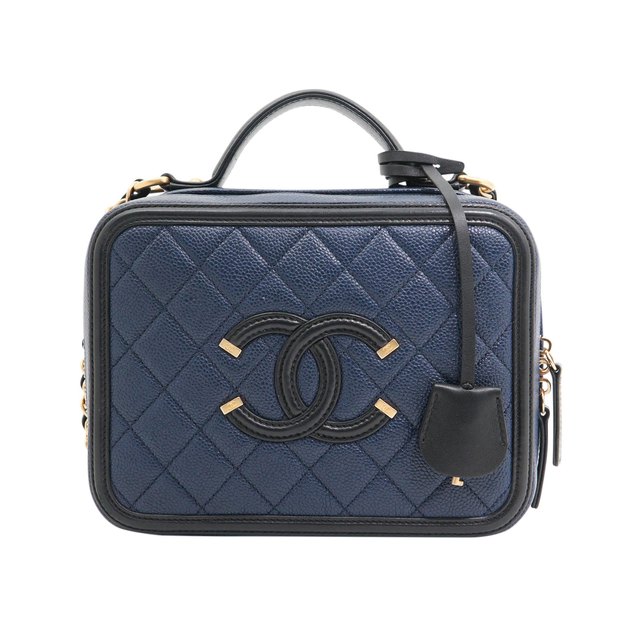 Chanel Caviar Quilted Handbag in Navy GHW