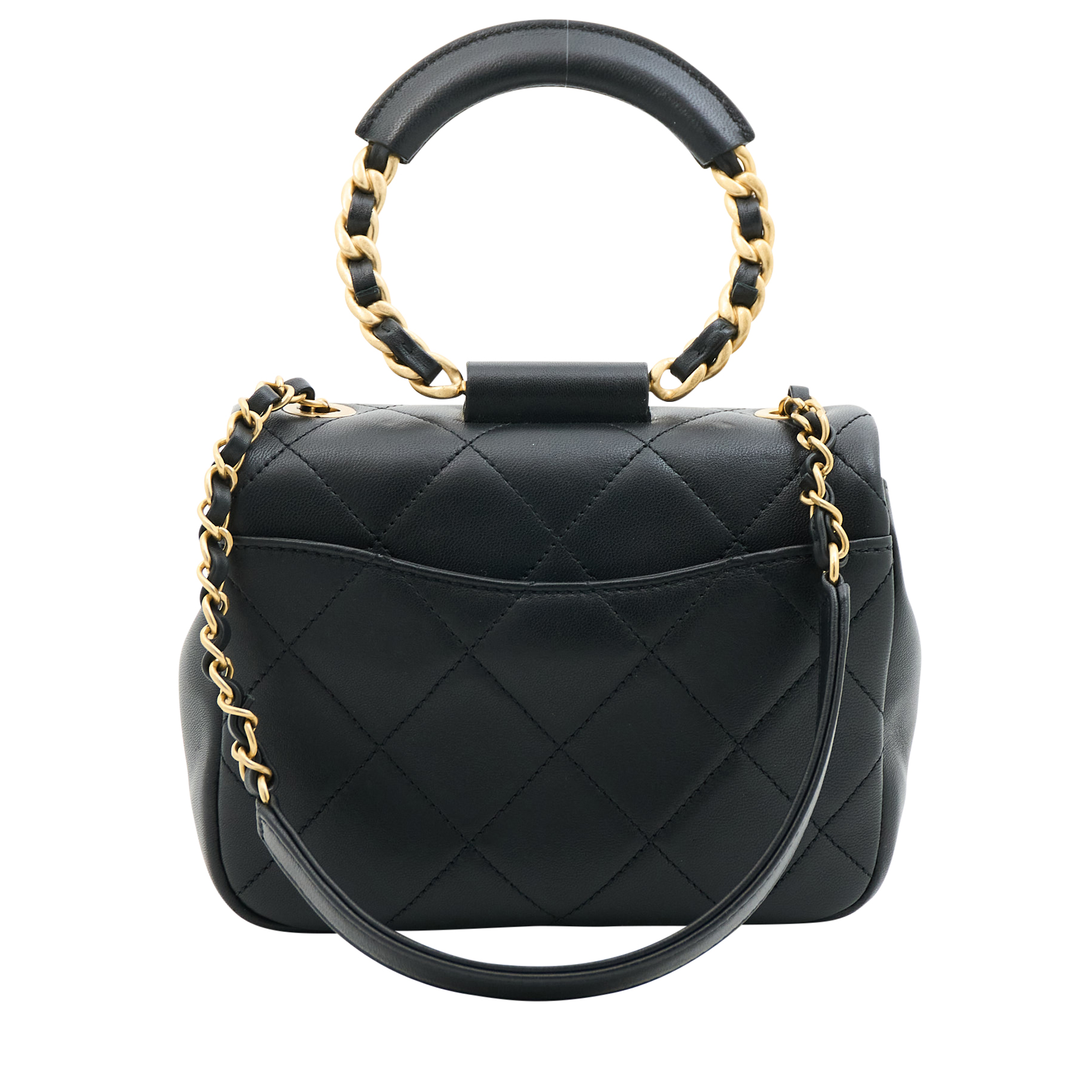 Chanel Caviar Quilted Top Handle in Black GHW