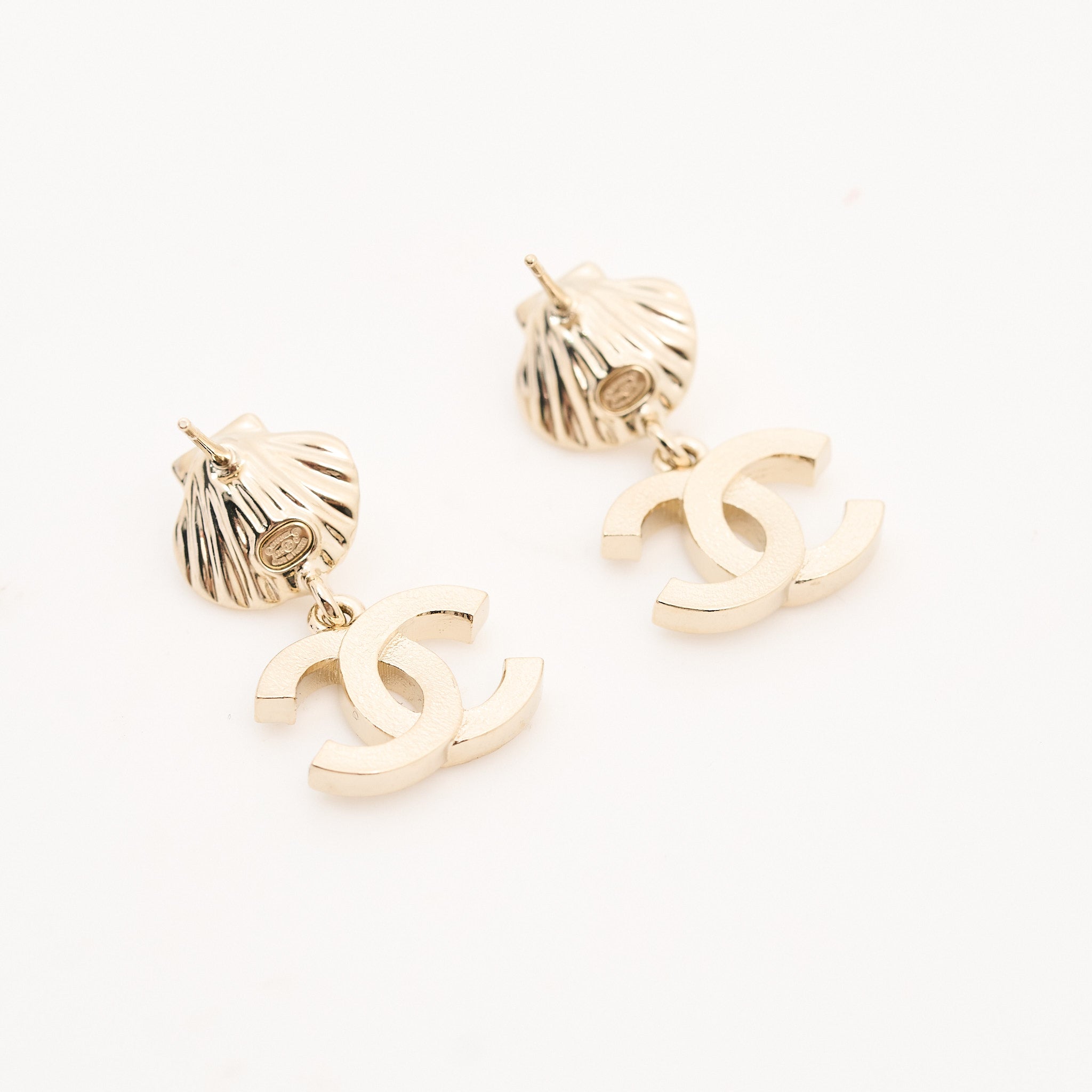 Chanel CC Drop Earrings with Pearl GHW