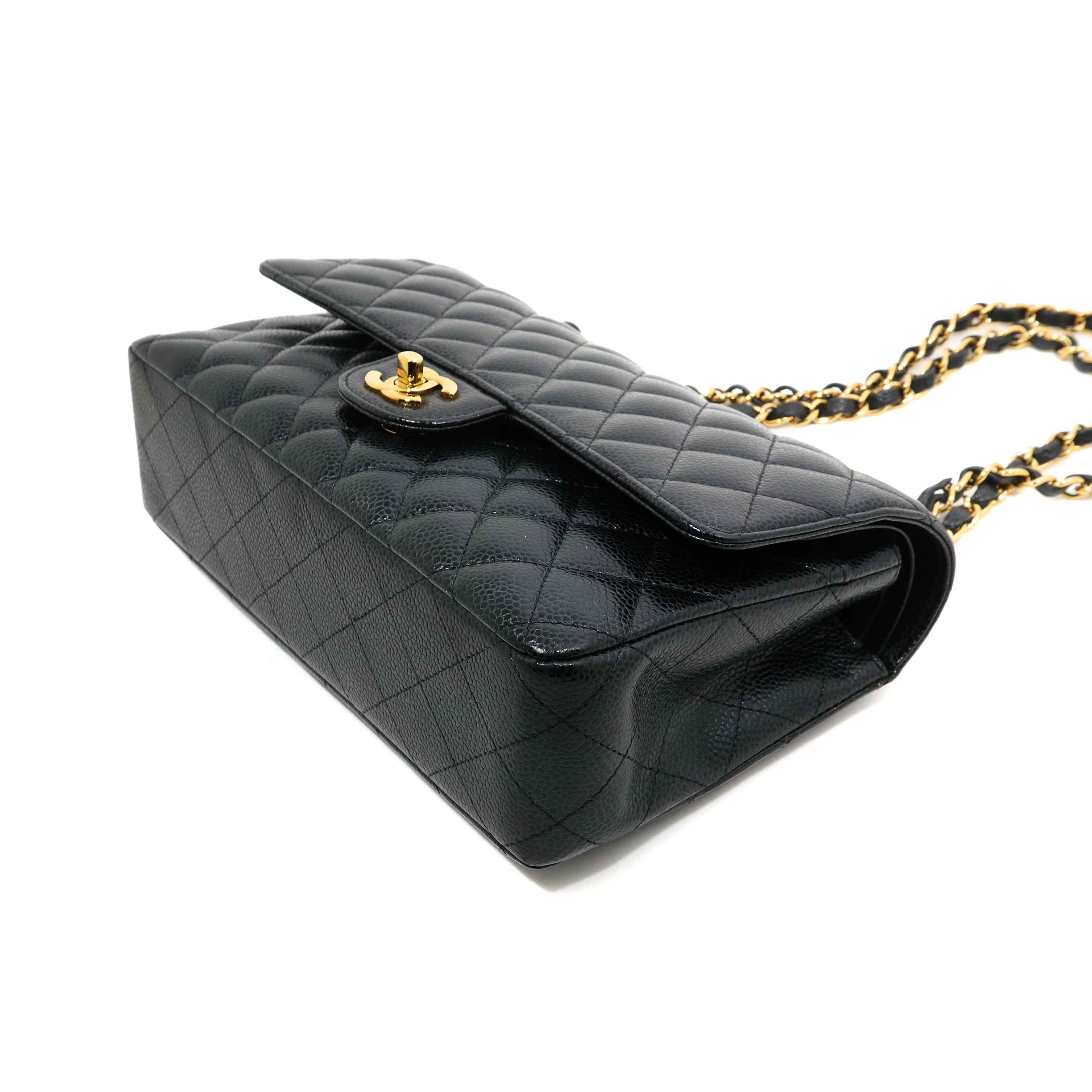 Chanel Classic Double Flap Medium Black Caviar Bag GHW