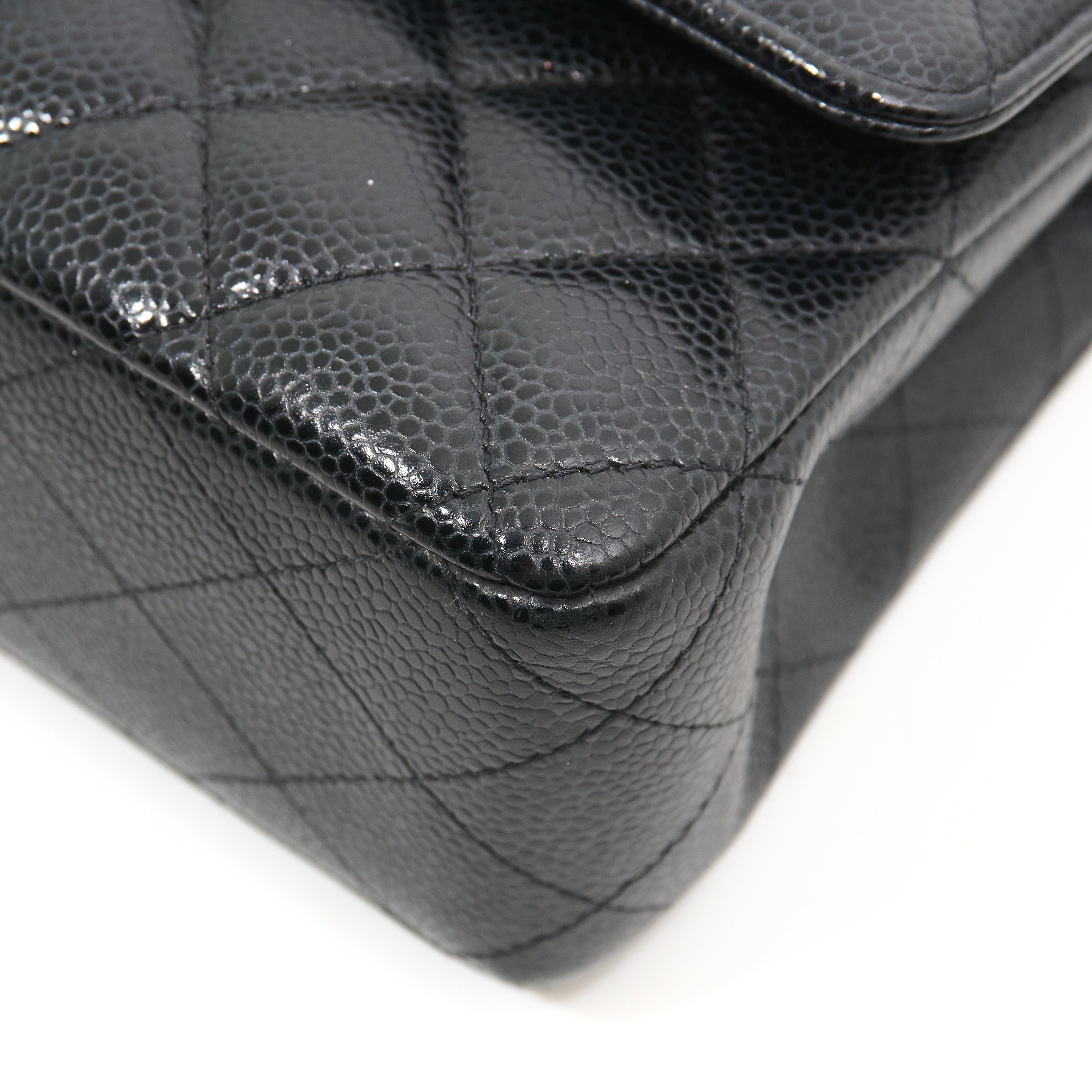 Chanel Classic Double Flap Medium Black Caviar Bag GHW