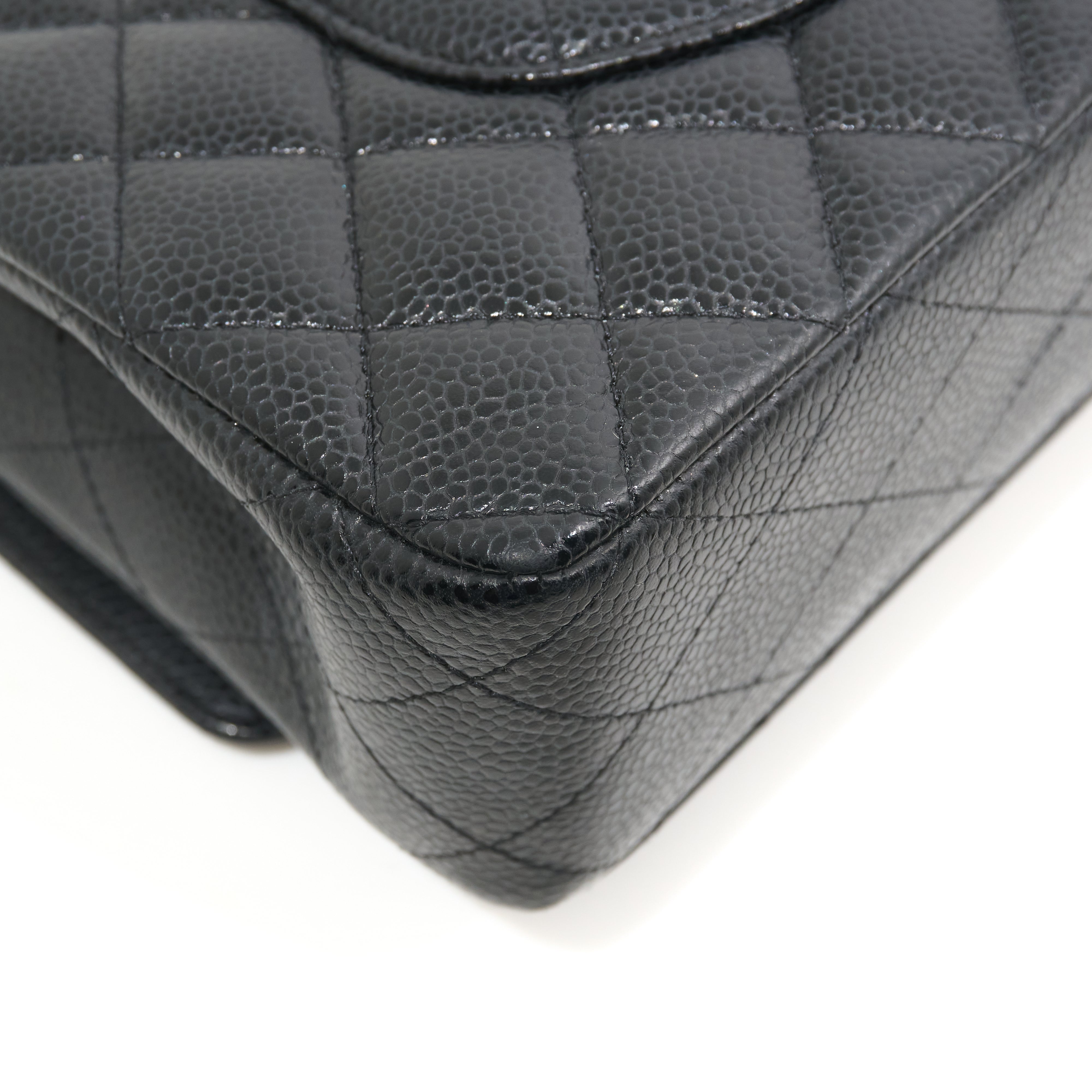 Chanel Classic Double Flap Medium Black Caviar Bag GHW
