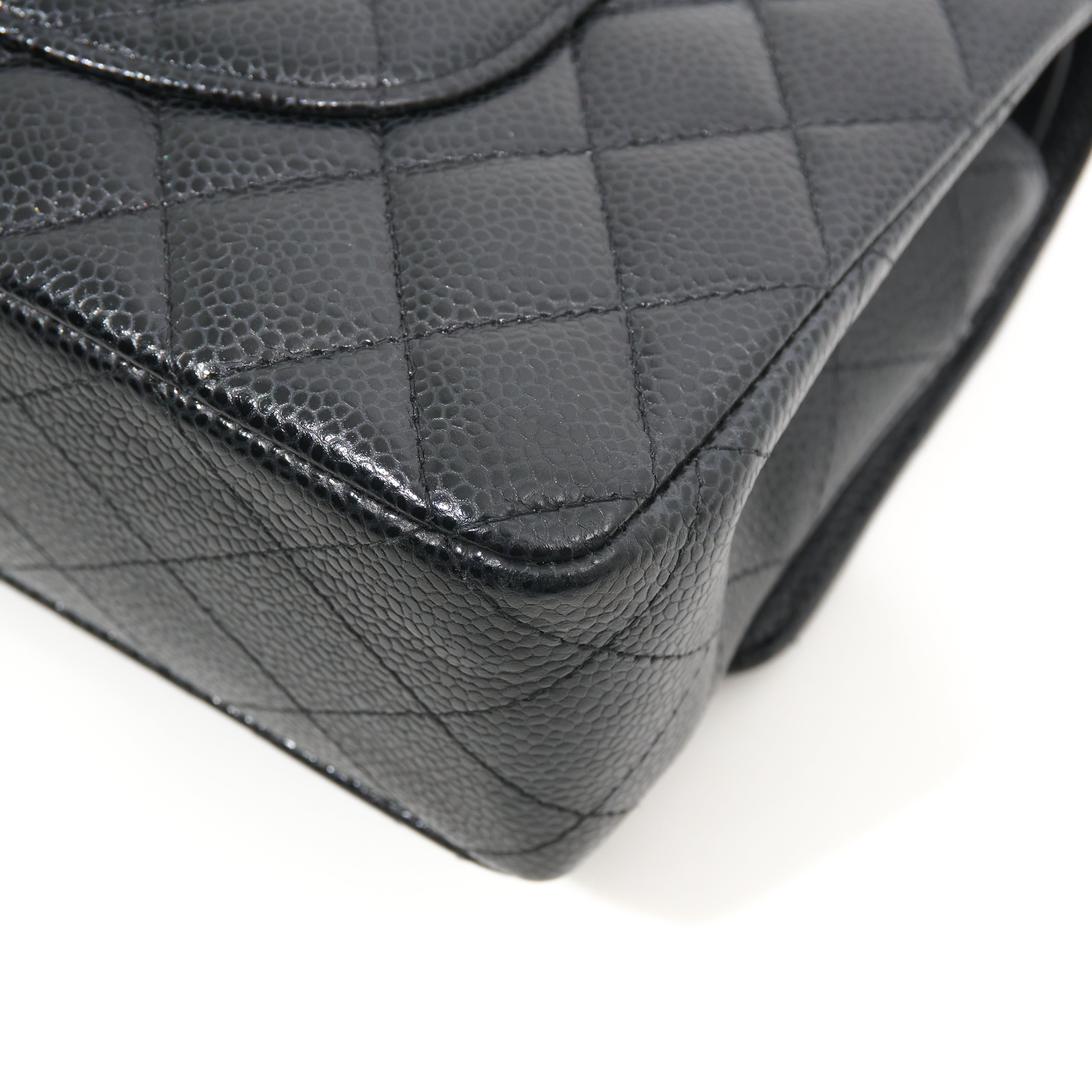 Chanel Classic Double Flap Medium Black Caviar Bag GHW
