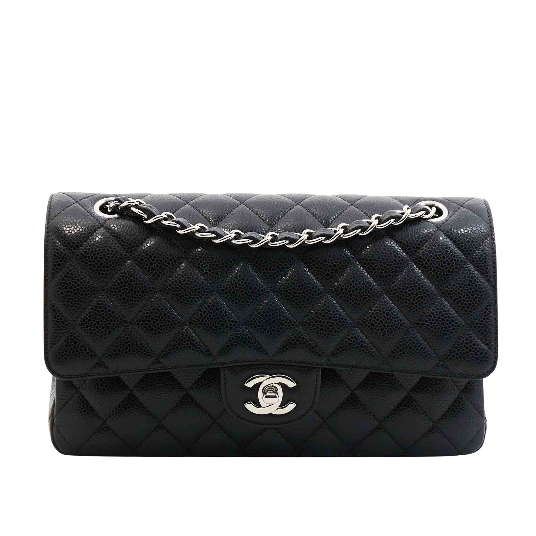 Chanel Classic Flap Medium Black Caviar Bag SHW