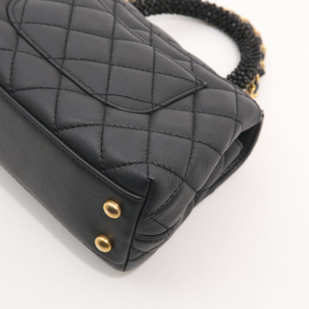 Chanel Crystal Quilted Mini Coco Handle Flap Black Bag
