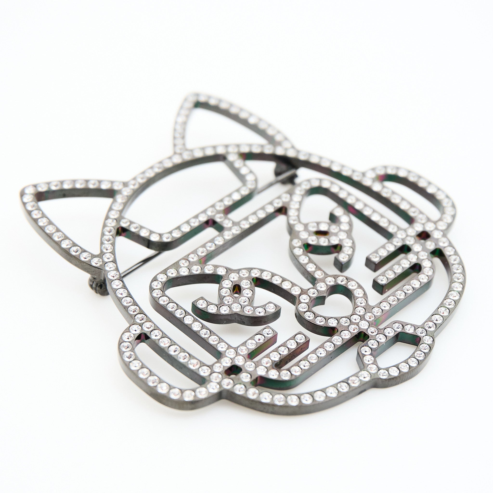 Chanel Crystal Cat Brooch