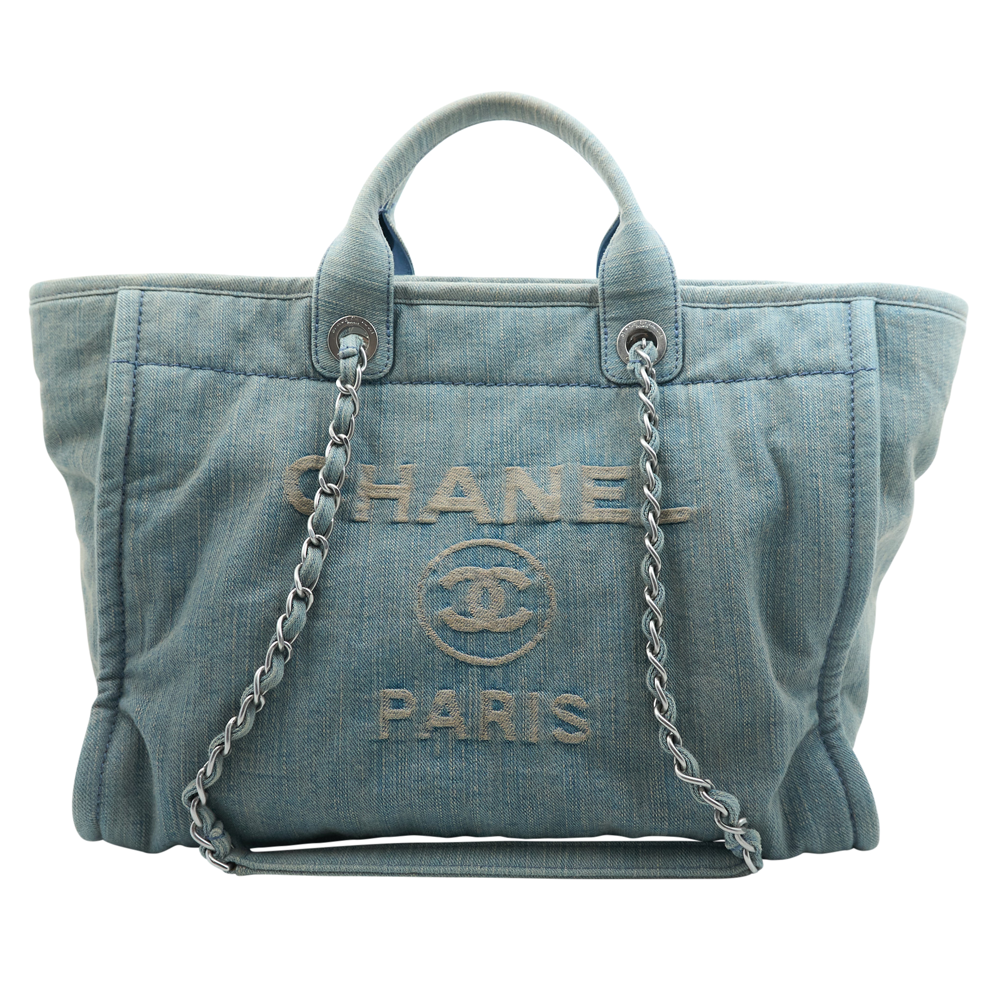 Chanel Deauville Washed Blue Denim Bag