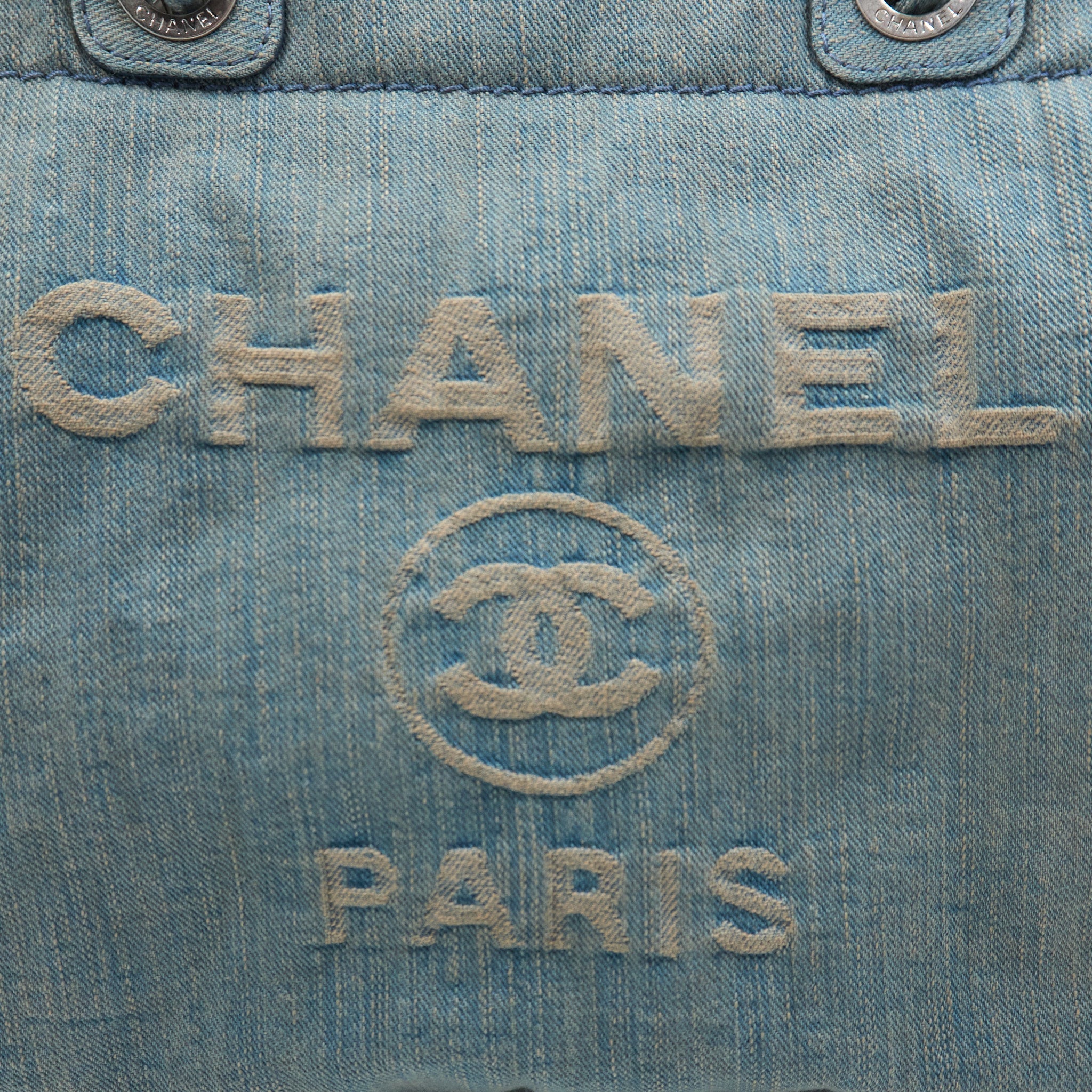 Chanel Deauville Washed Blue Denim Bag