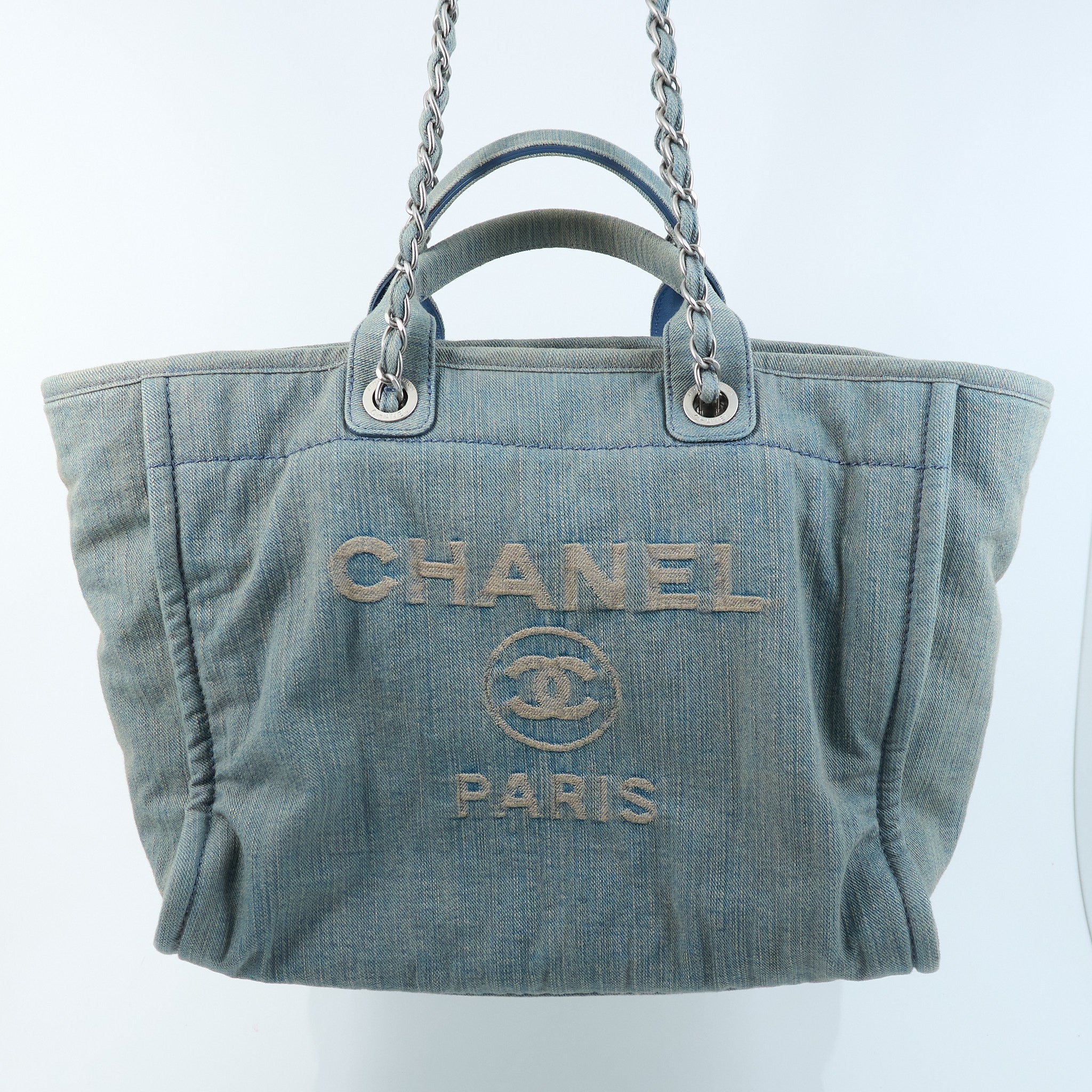 Chanel Deauville Washed Blue Denim Bag