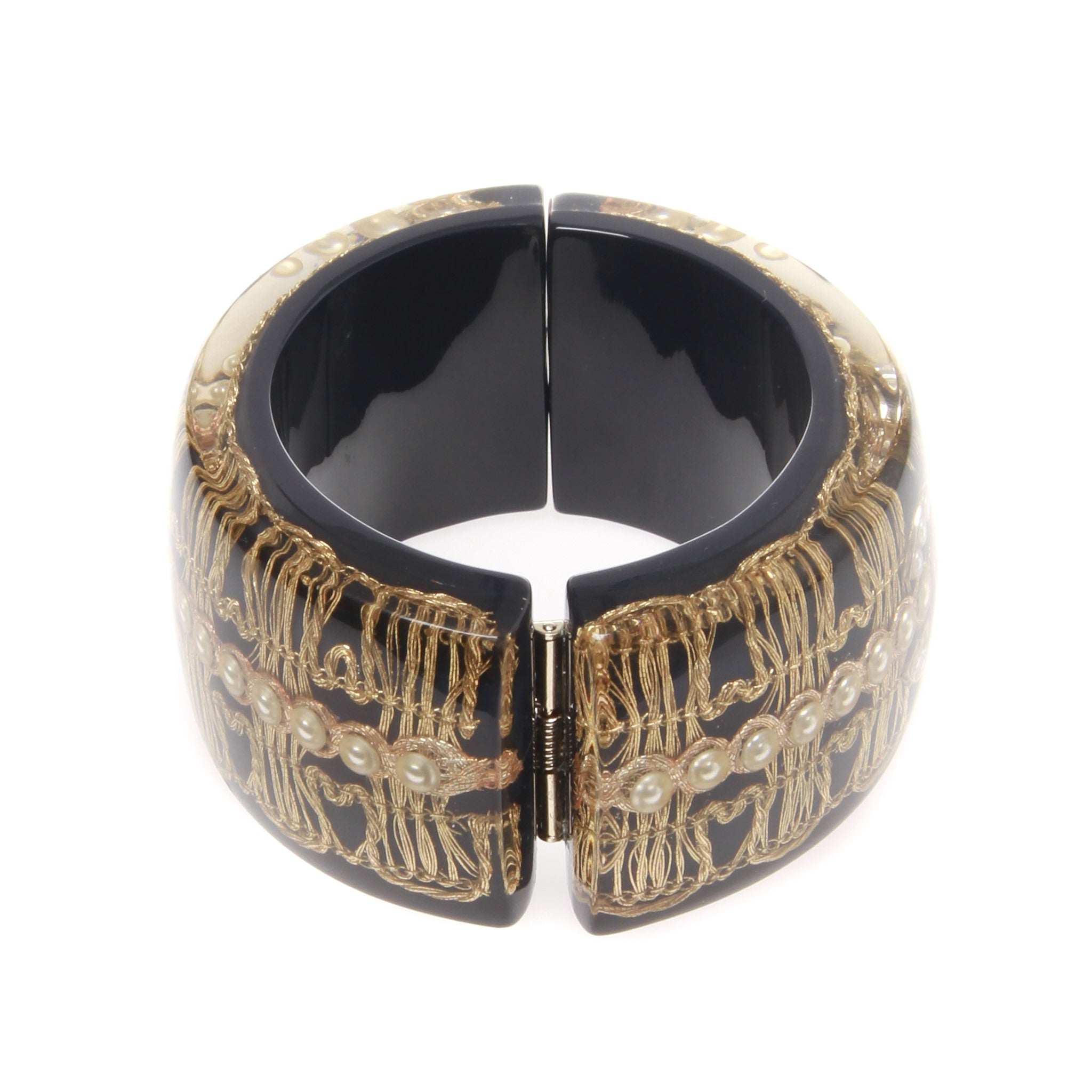 Chanel Double Pearl Cuff Bracelet