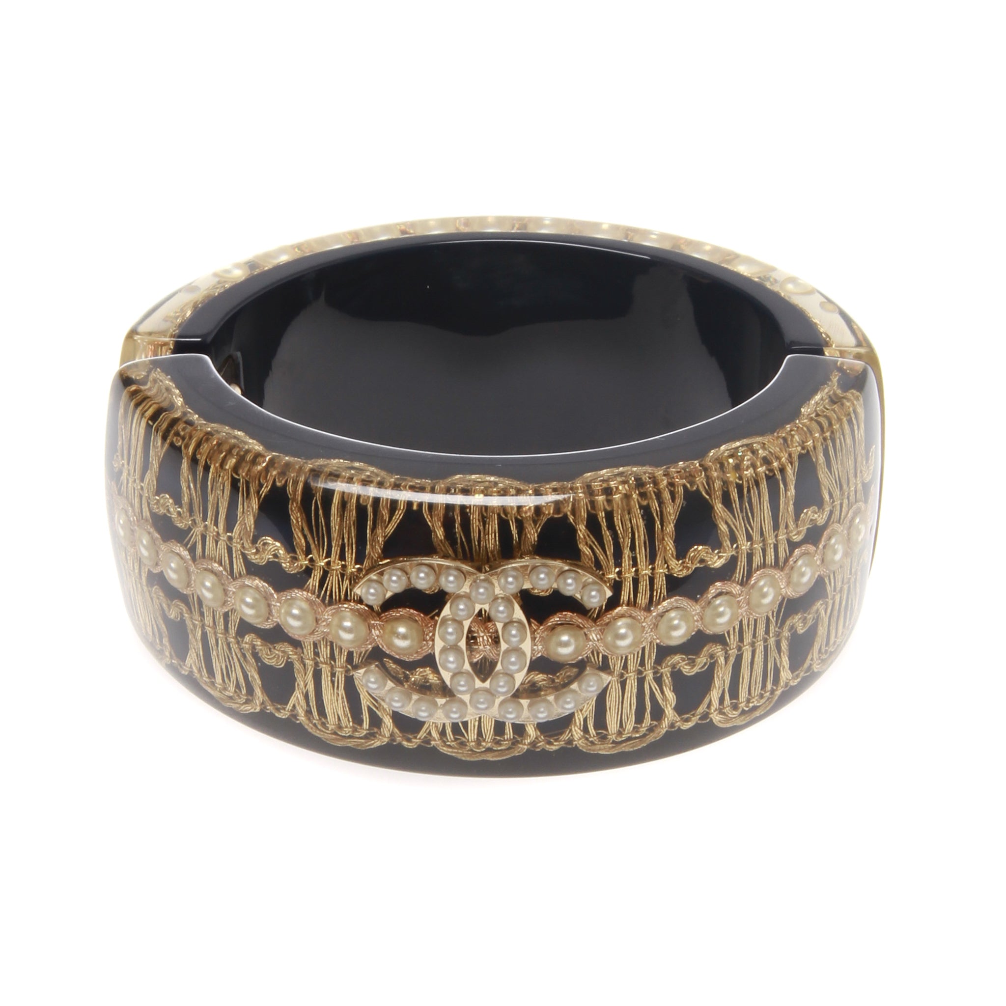 Chanel Double Pearl Cuff Bracelet