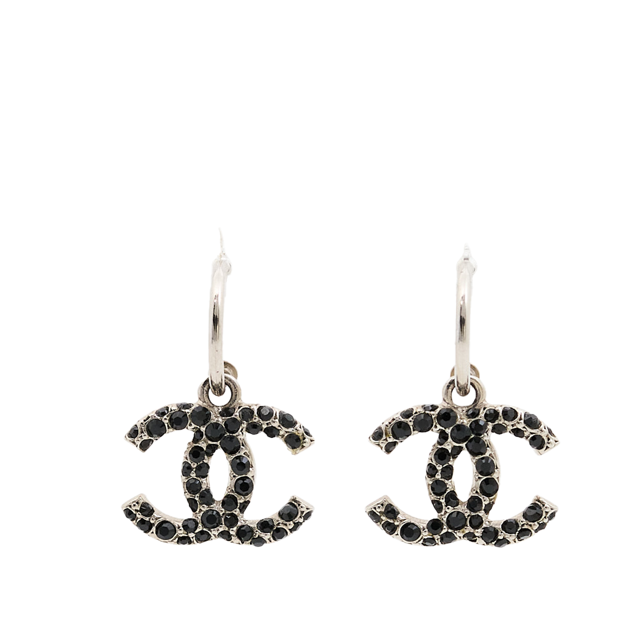 Chanel Crystal CC Drop Earrings