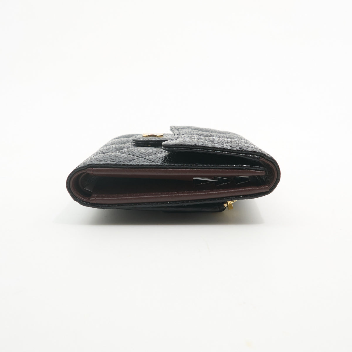 Chanel Black Quilted Caviar Flap Wallet