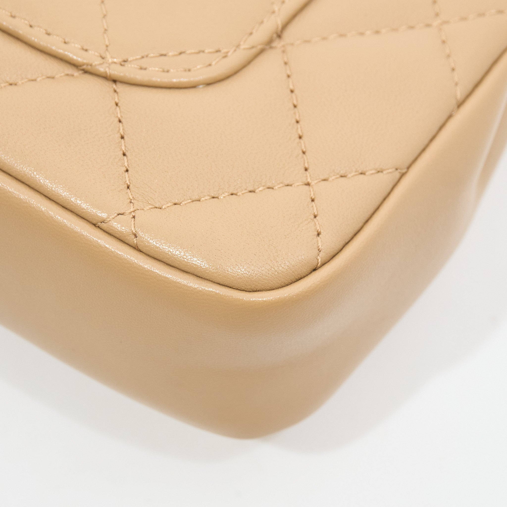 Chanel Mini Heart Charms Beige Flap Bag