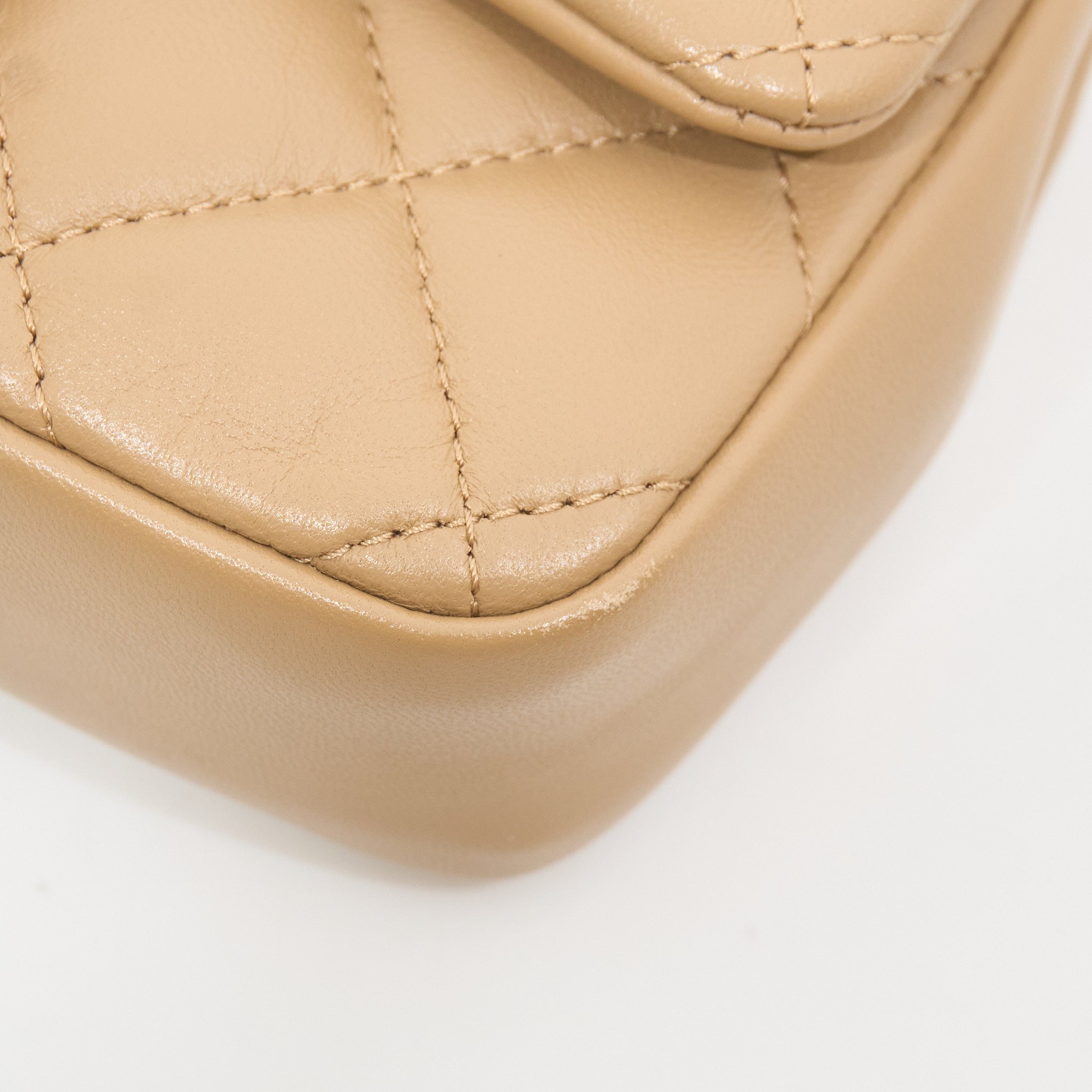 Chanel Mini Heart Charms Beige Flap Bag