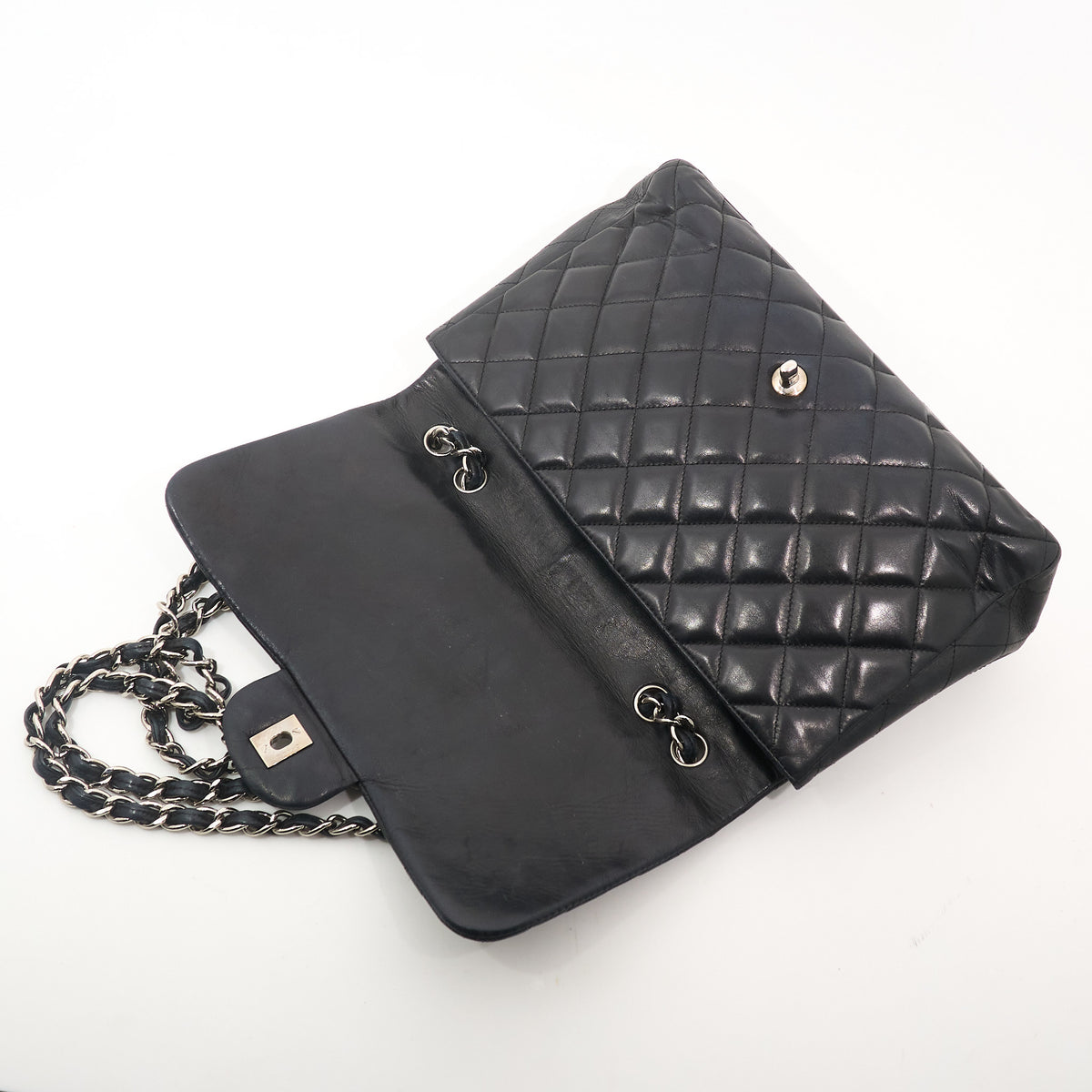 Chanel Jumbo Black Lambskin Bag SHW