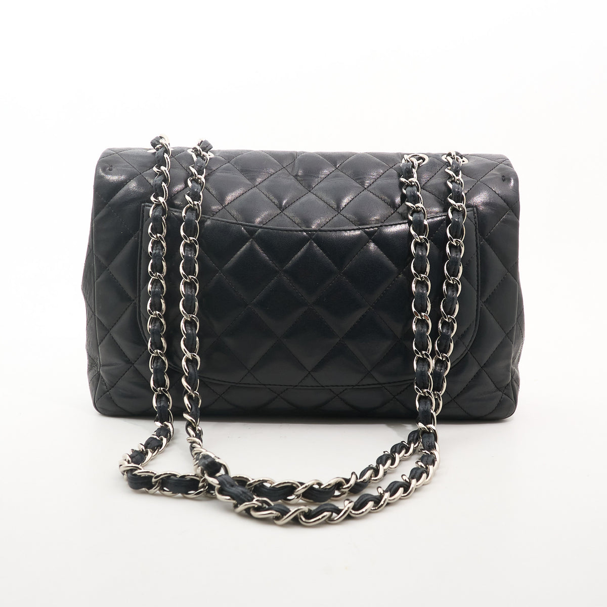 Chanel Jumbo Black Lambskin Bag SHW