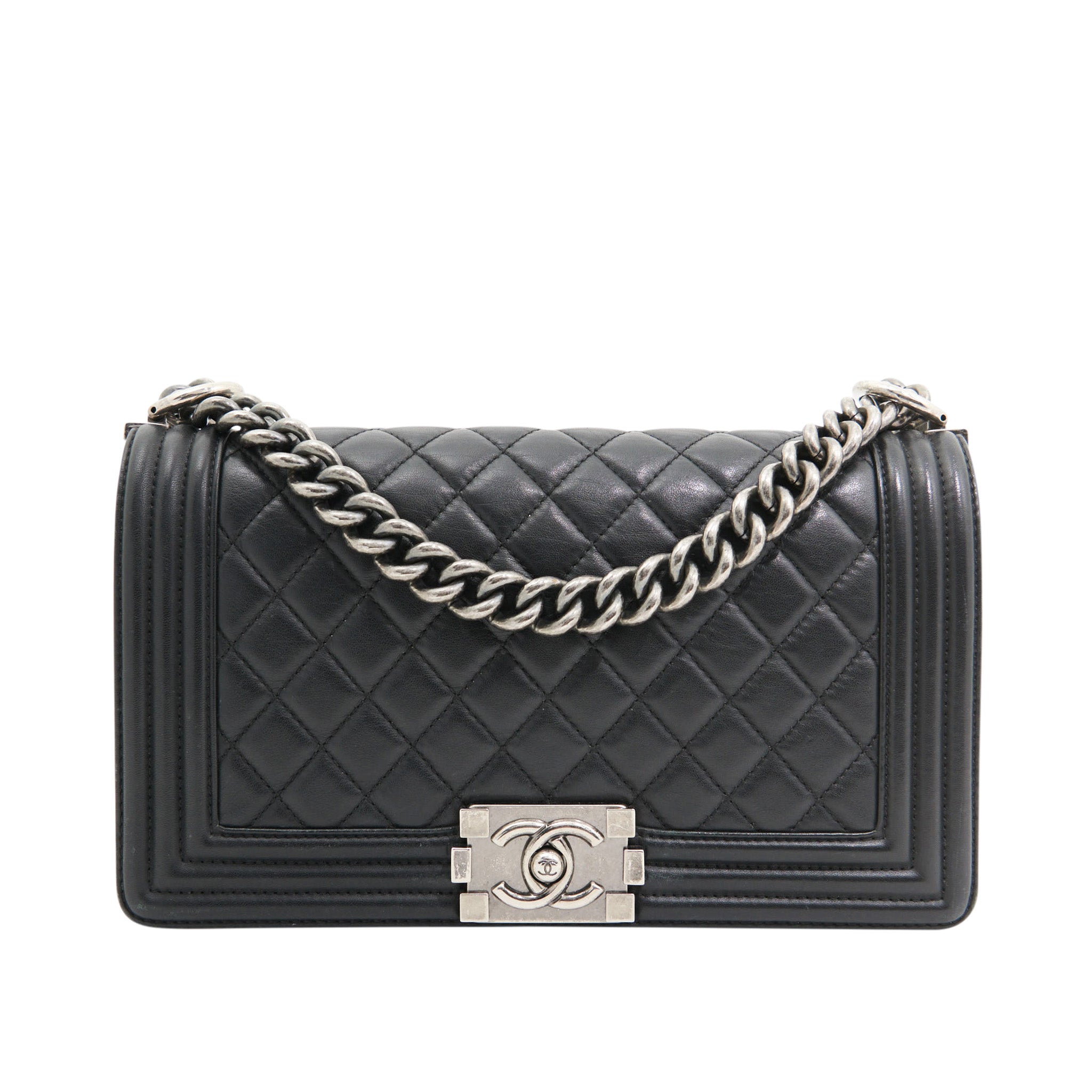 Chanel Lambskin Boy Bag in Black SHW