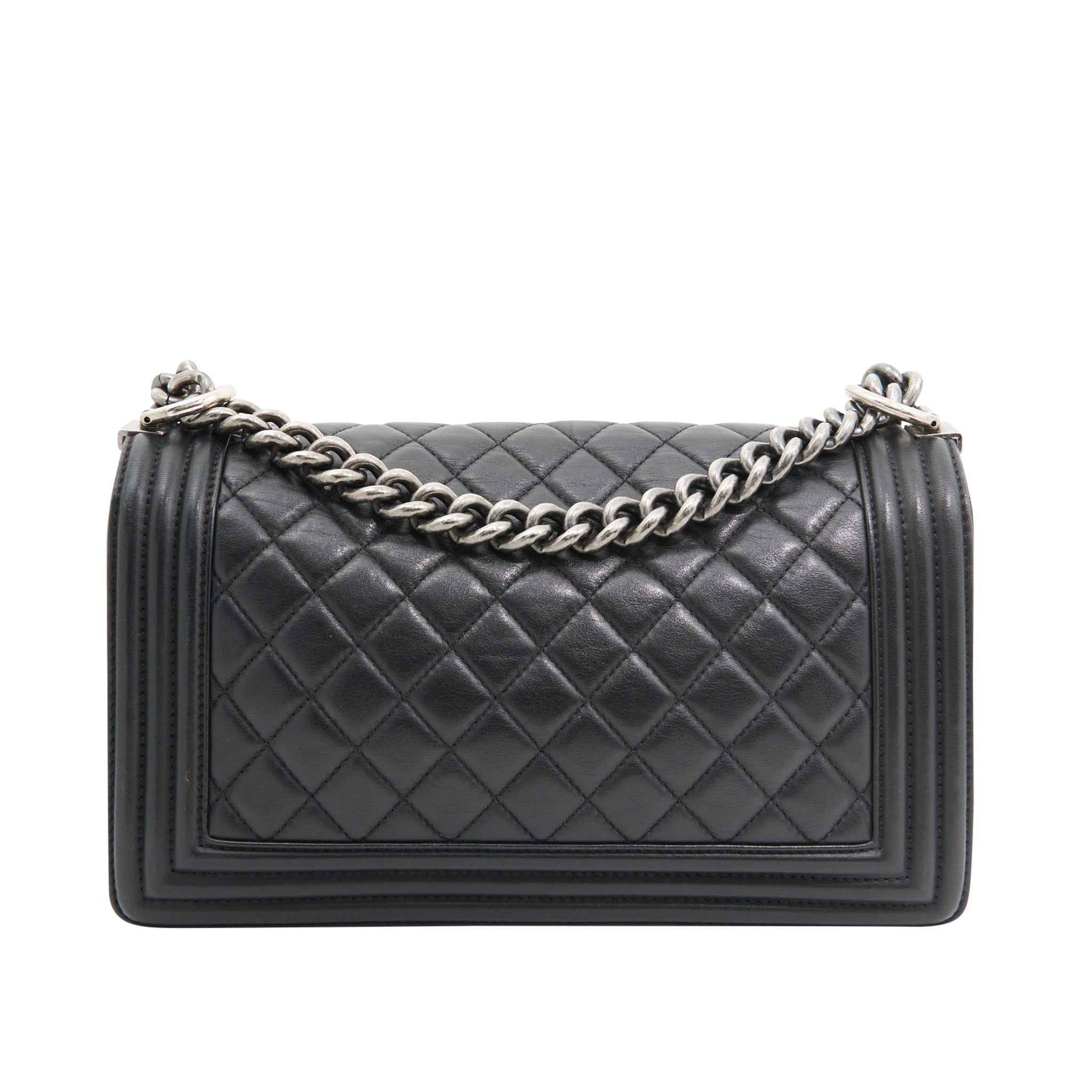 Chanel Lambskin Boy Bag in Black SHW