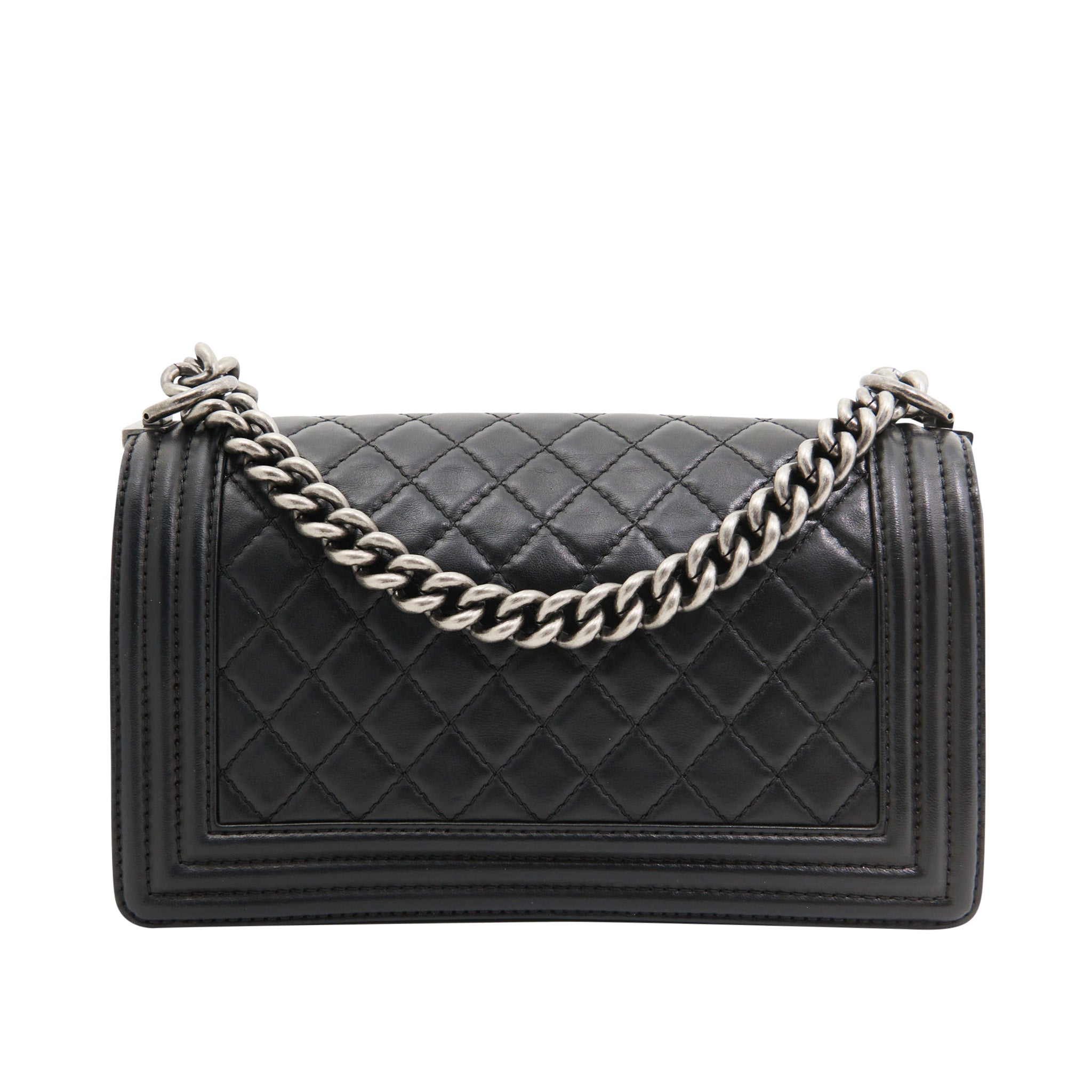 Chanel Lambskin Boy Bag Medium (Recolour) in Black SHW