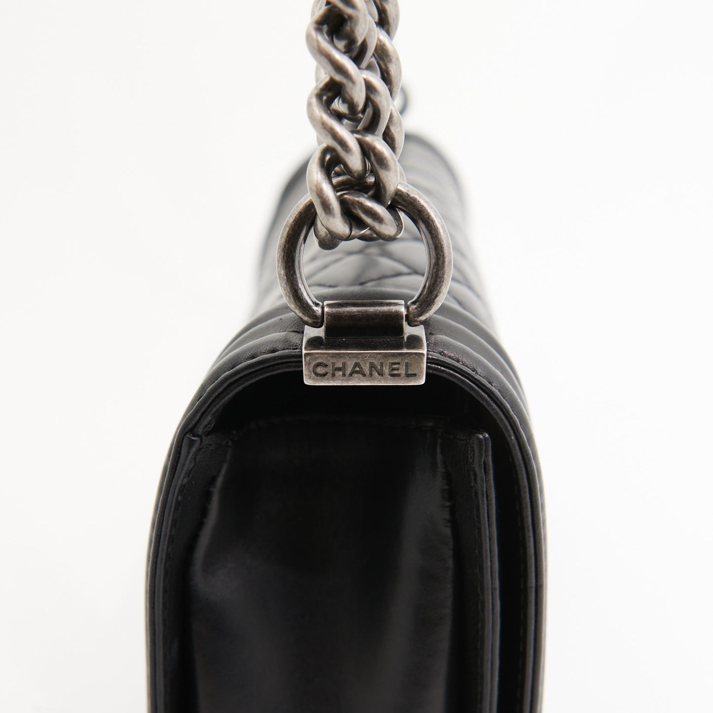 Chanel Lambskin Boy Bag Medium (Recolour) in Black SHW