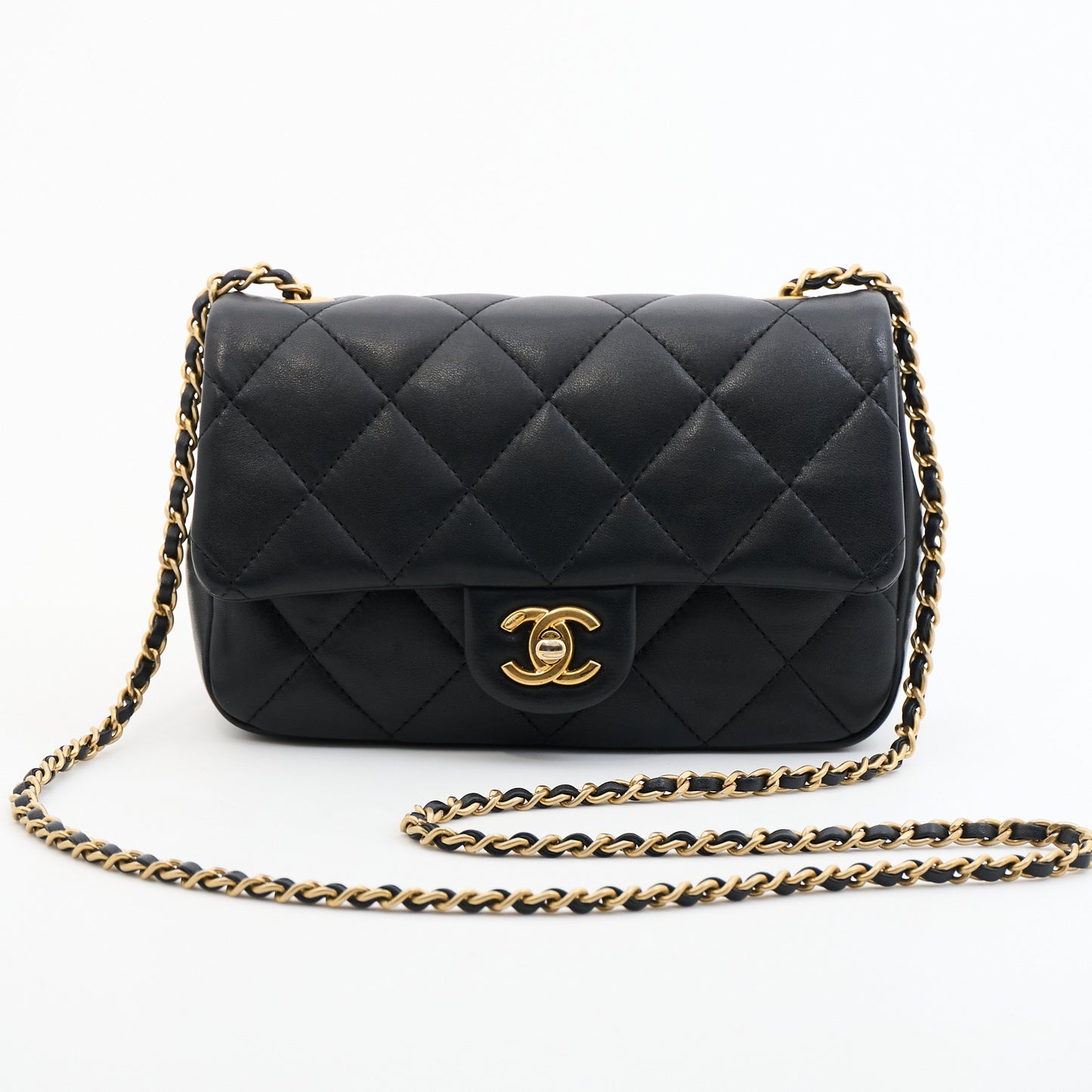 Chanel Lambskin Quilted Flap in Black GHW