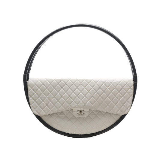 Chanel 2013 Quilted Hula Hoop in White SHW