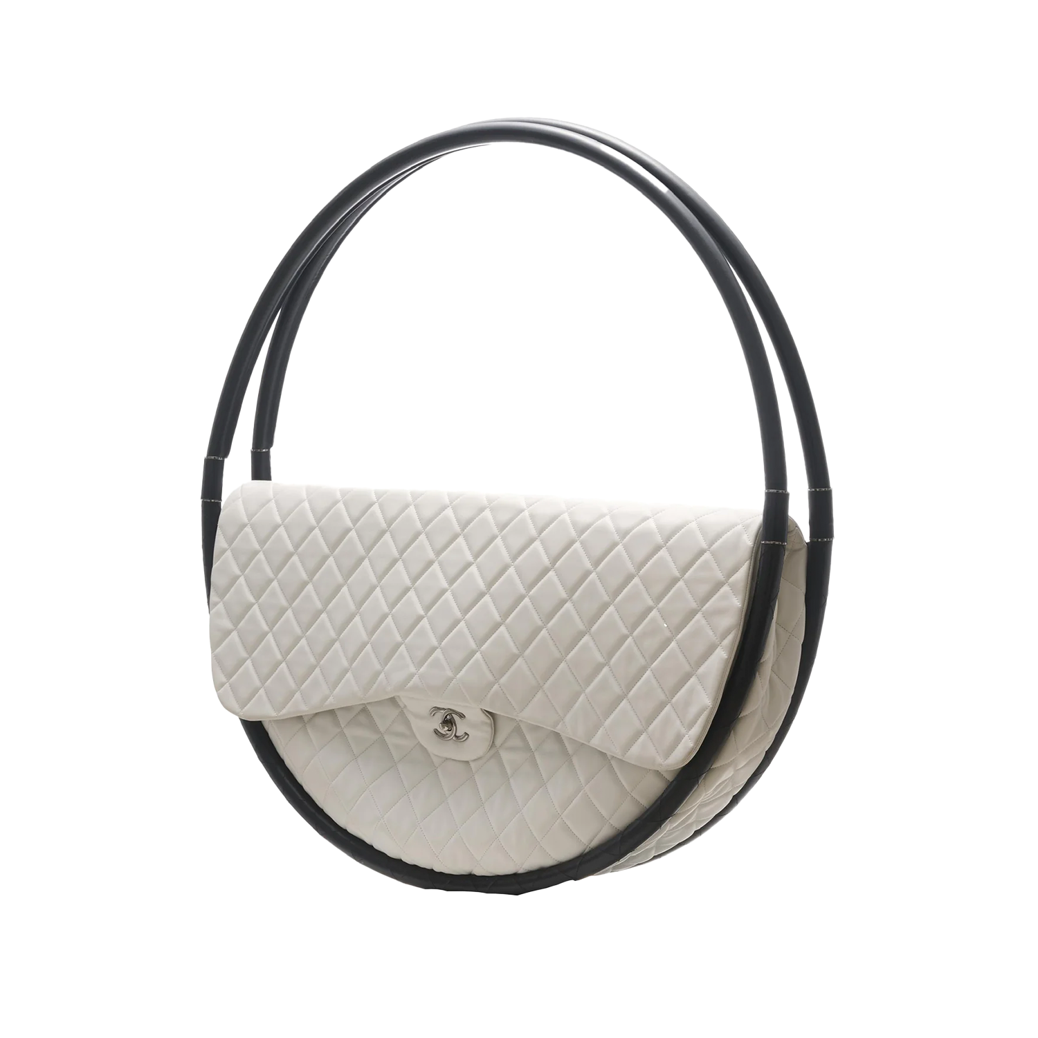 Chanel 2013 Quilted Hula Hoop in White SHW